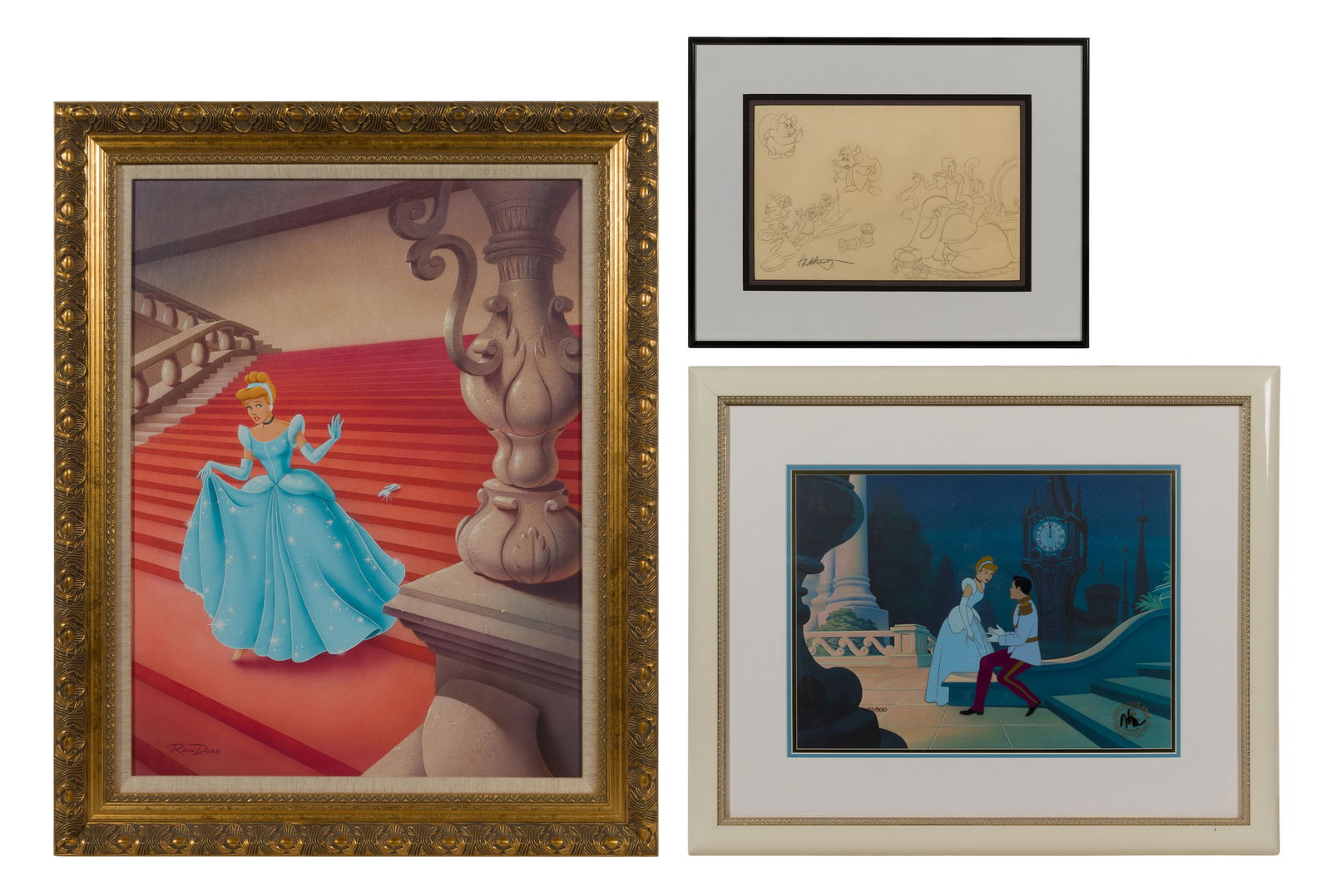 Ron Dias (American, 1937-2013) "Cinderella and Her Glass Slipper" Oil on Canvas Board (1 of 4)