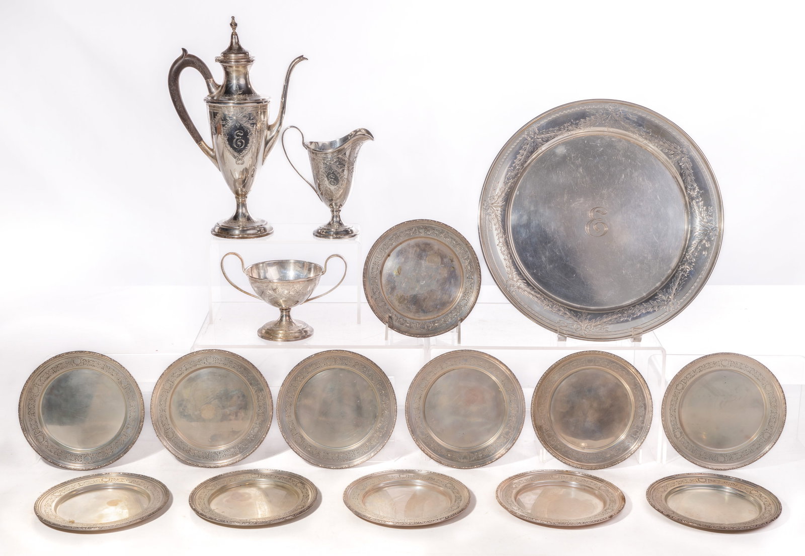 Sterling Silver Tea Service and Plates (1 of 1)