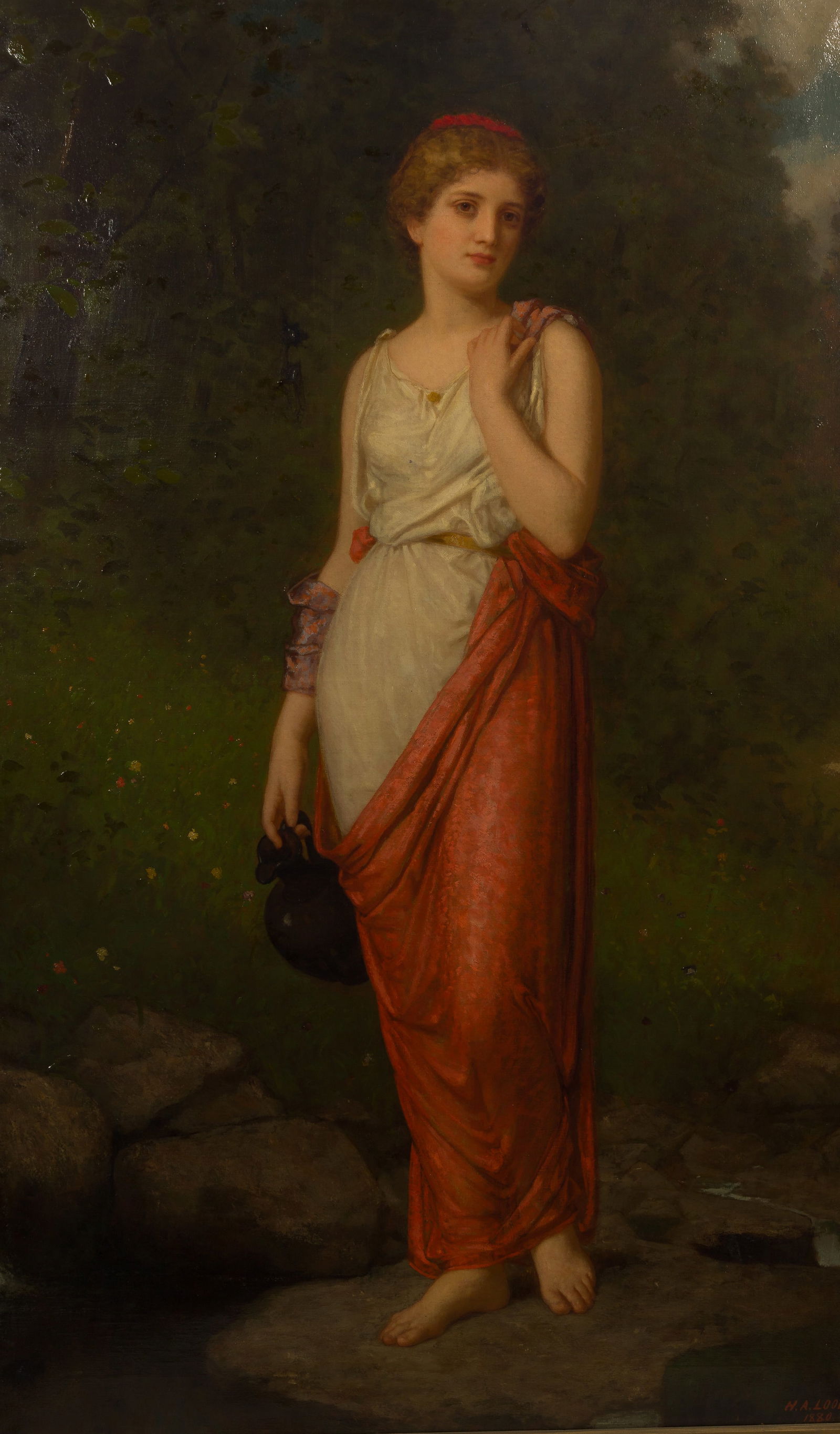 Henry Augustus Loop (American, 1831-1895) 'At the Spring' Oil on Canvas (1 of 7)