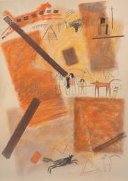 Jaune Quick-To-See Smith (American / Salish and Kootenai, b.1940) Pastel on Paper