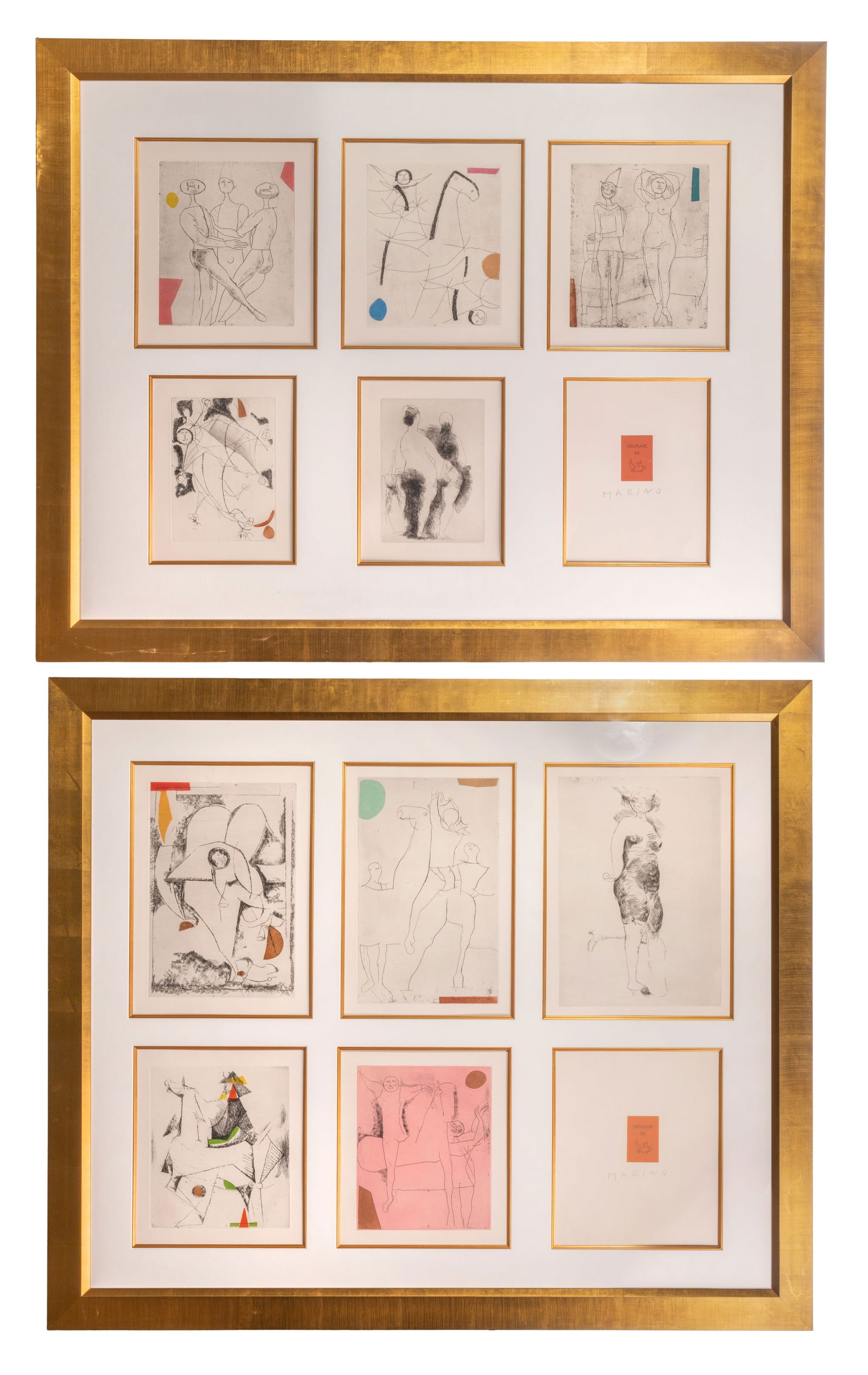 Marino Marini (Italian, 1901-1980) 'Tout Pres de Marino, 1971' Suite of Etchings (1 of 6)