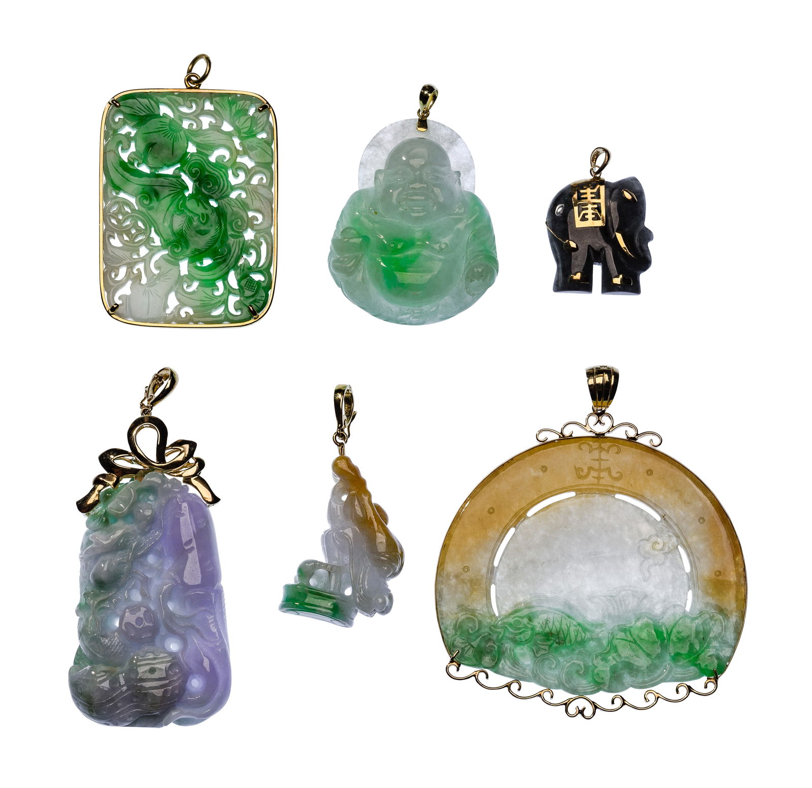 14k Yellow Gold and Semi-Precious Gemstone Pendant Assortment (1 of 4)