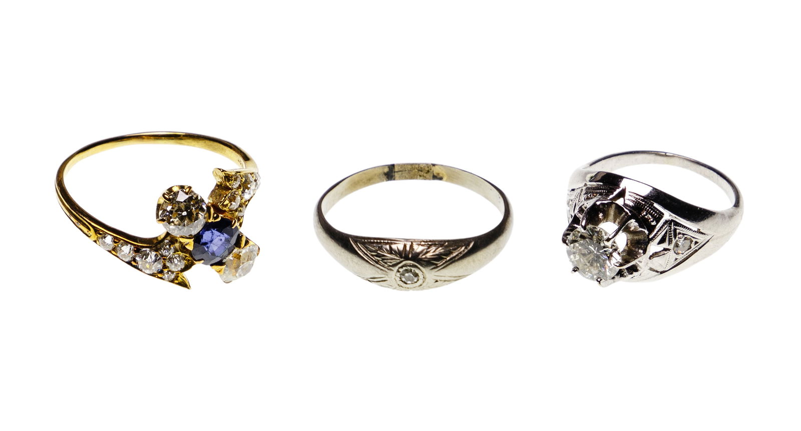 Platinum / Palladium and 18k Gold Ring Assortment (1 of 1)