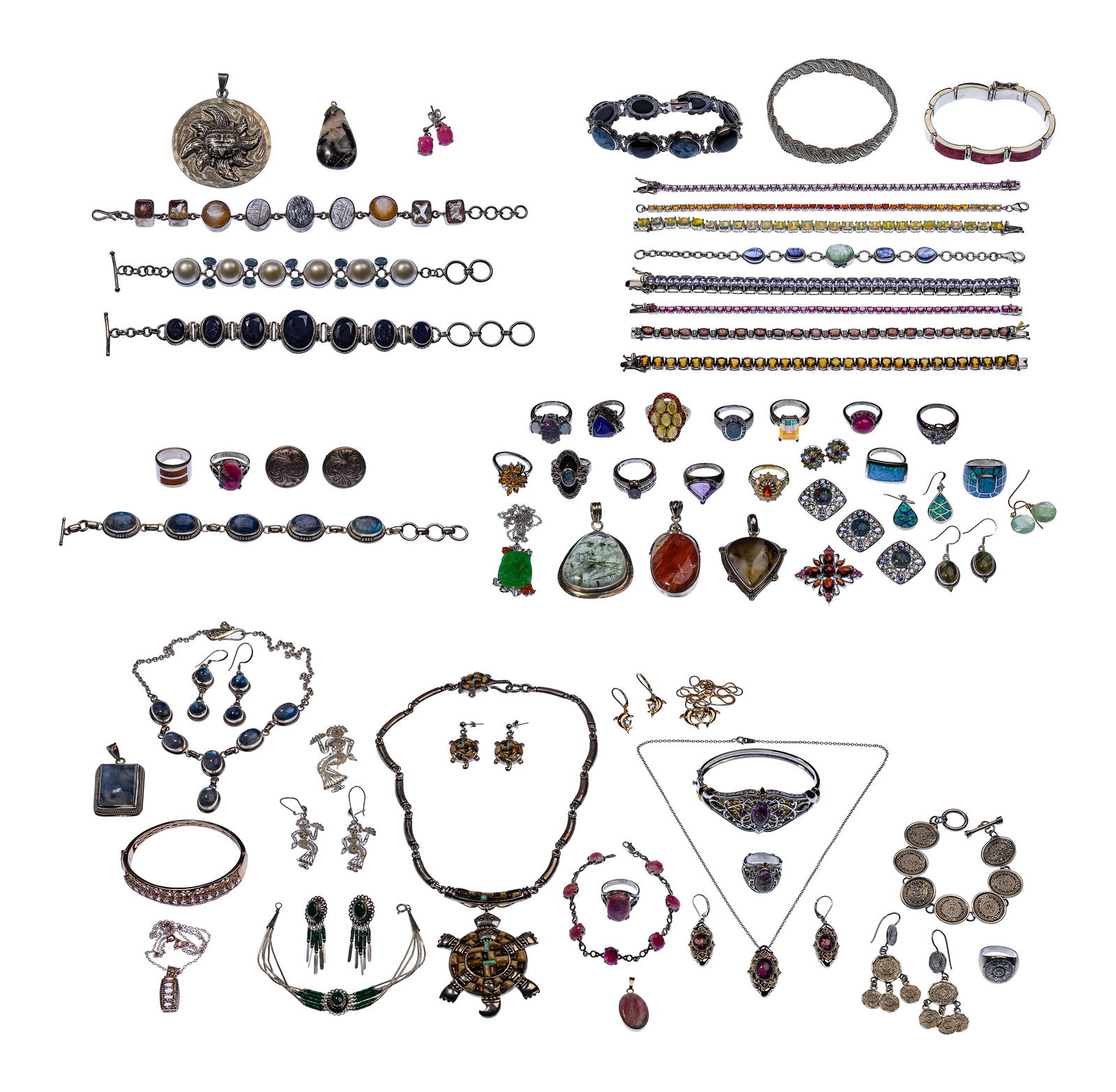 Mexican (950), Sterling (925) and European (850, 800) Silver Jewelry Assortment (1 of 1)