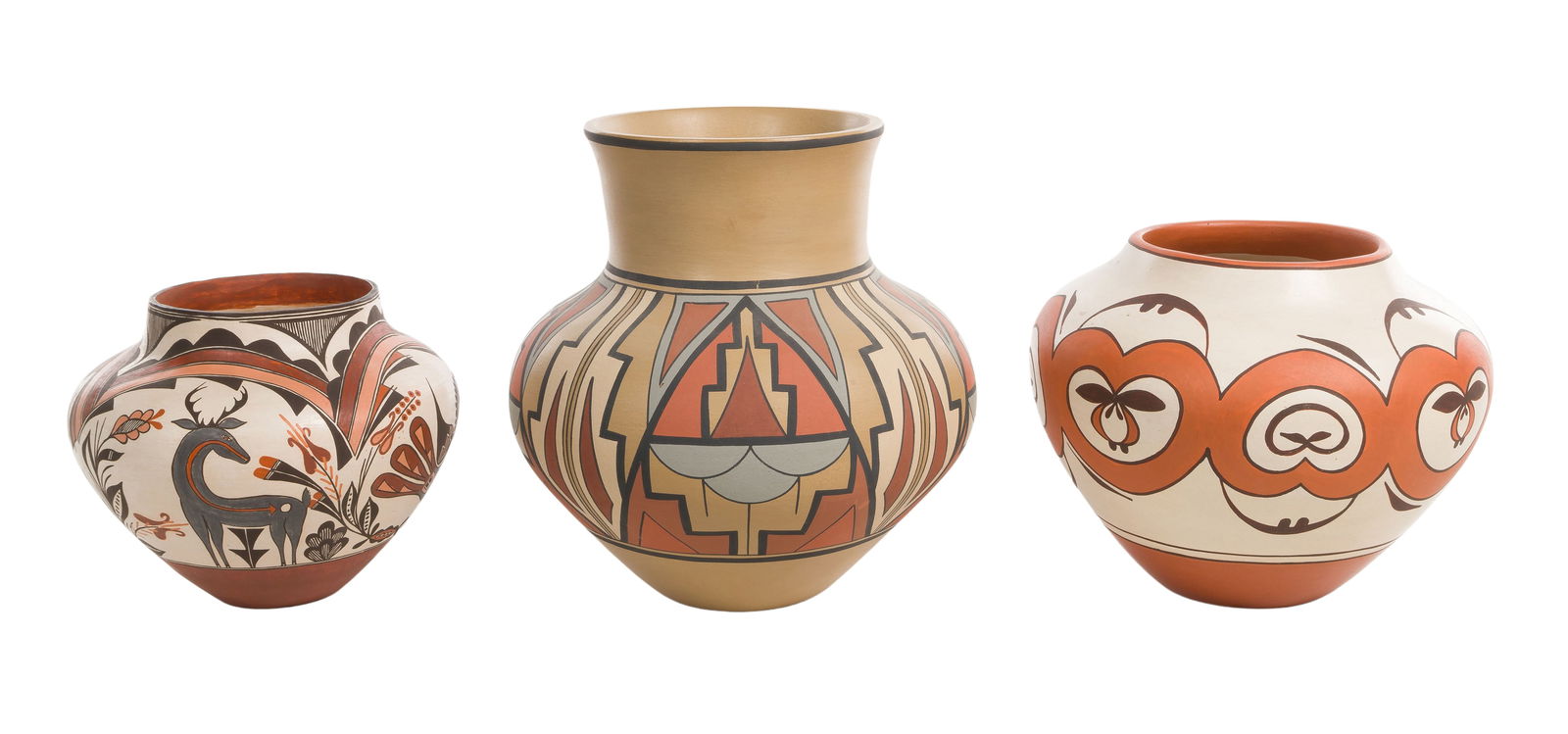 Joe & Thelma Talachy (American / Pojaoque Pueblo, b.1943 / b.1942) Polychrome Ceramic Jar (1 of 4)