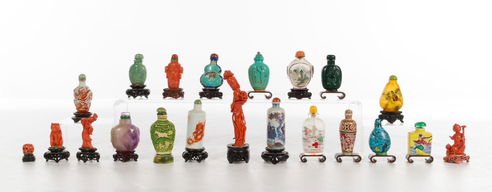 Chinese Snuff Bottle and Coral Carving Assortment (1 of 2)