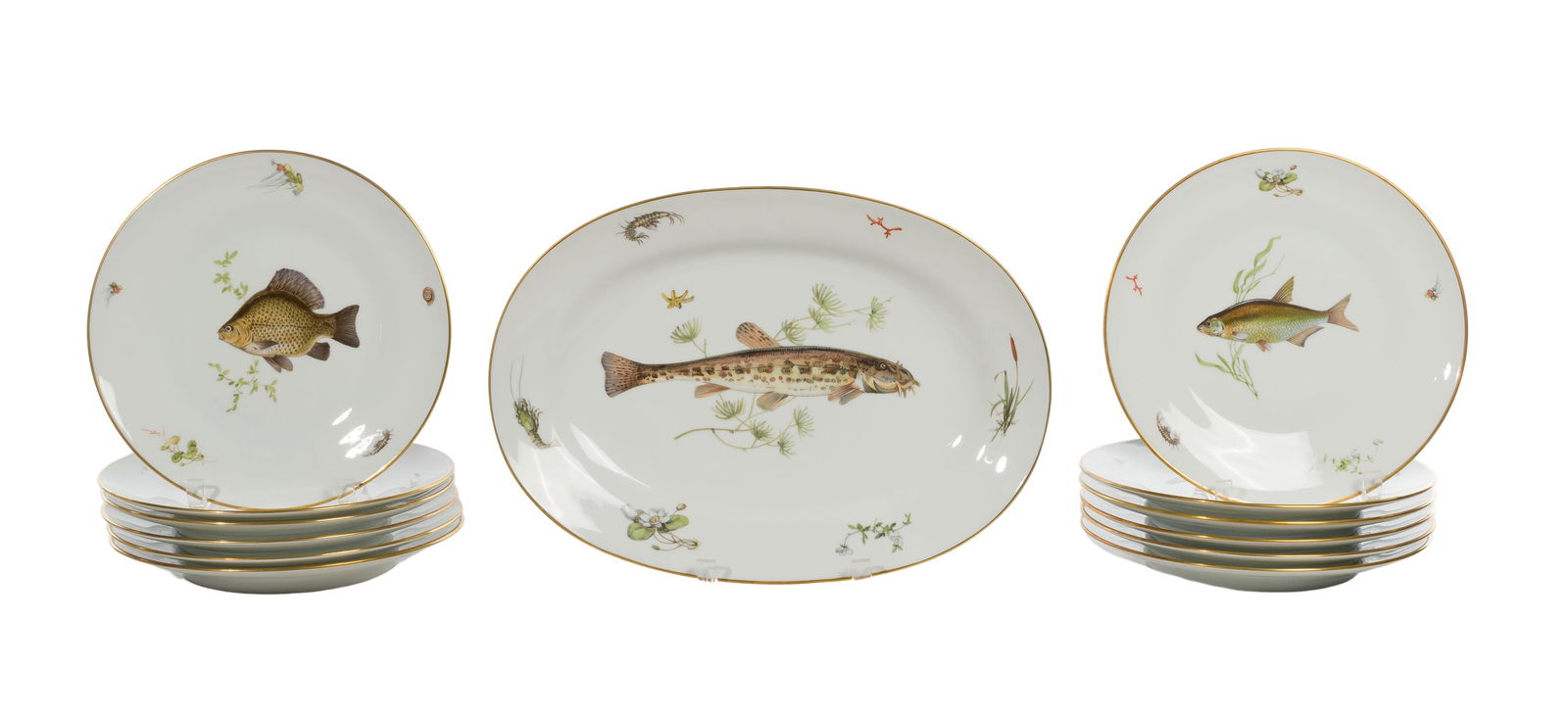 Richard Ginori Quenelle Porcelain Fish Service (1 of 2)