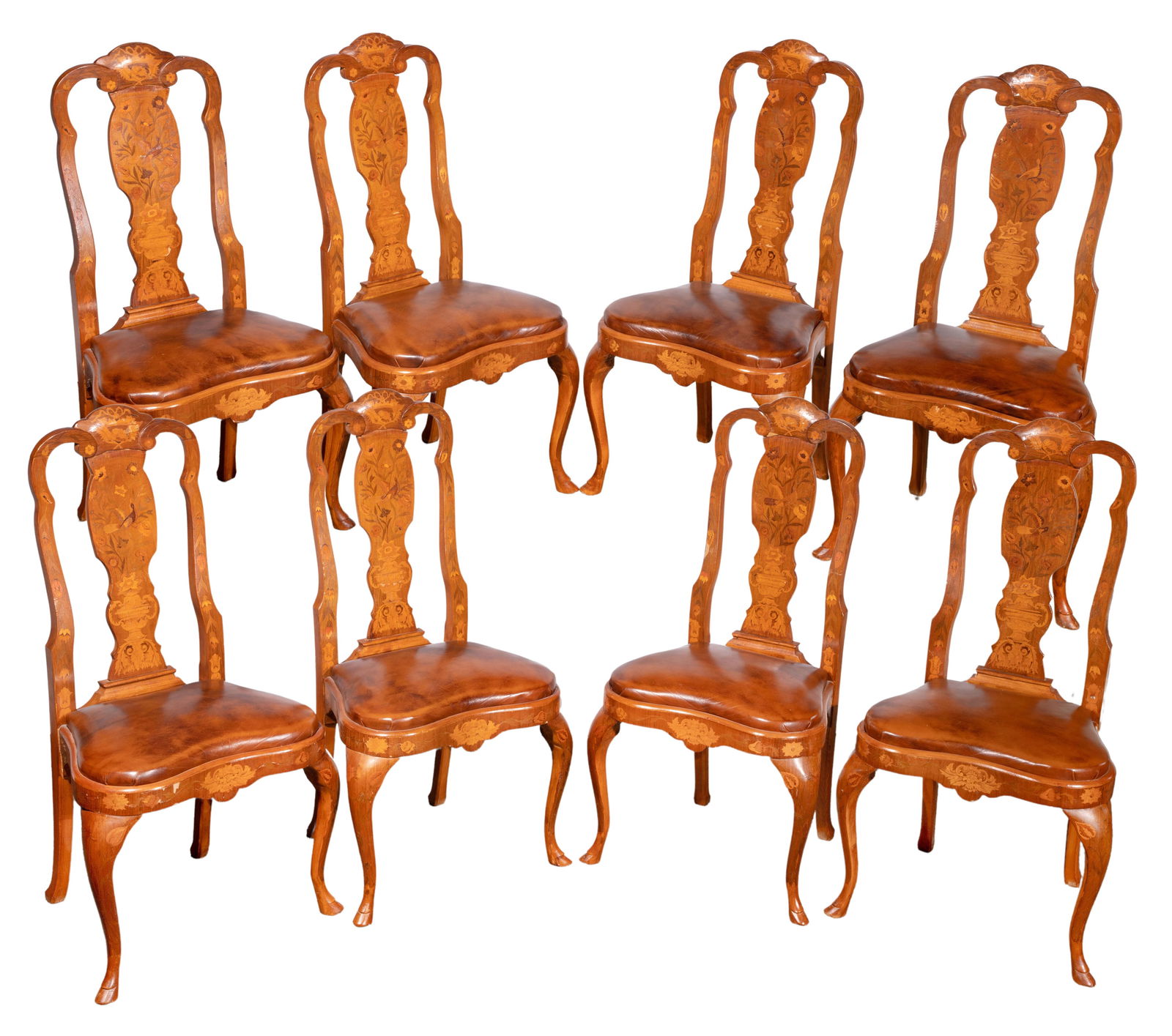 Dutch Marquetry Fruitwood Dining Chair Collection (1 of 8)