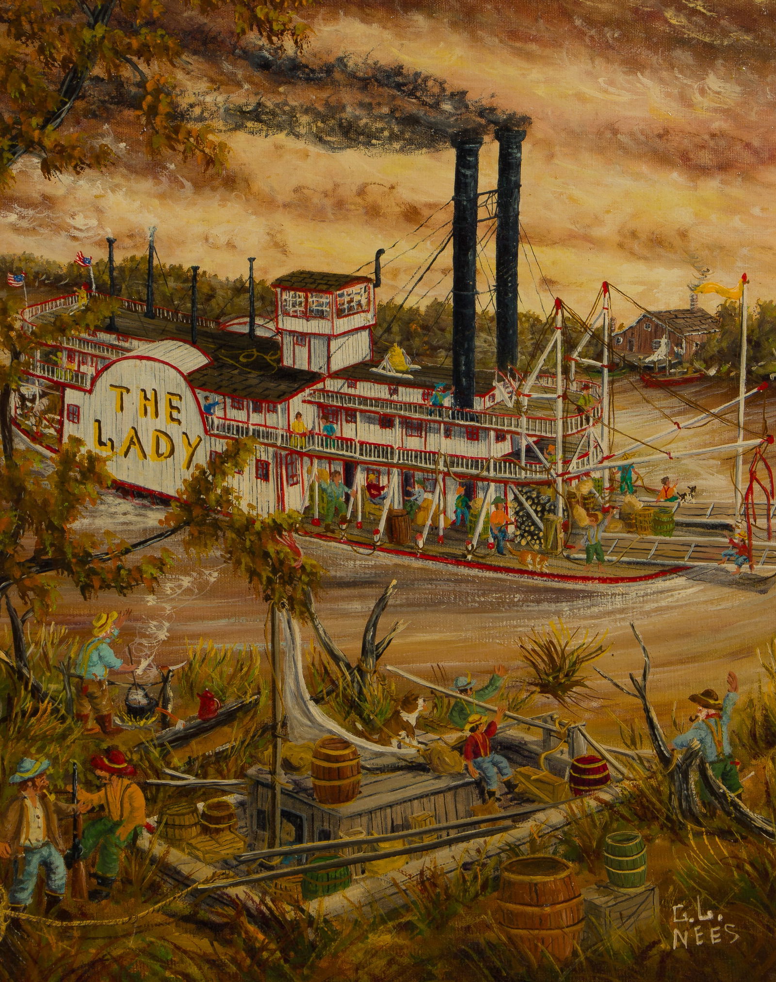 Gerald Lee Nees (American, b.1938) 'The Lady' Oil on Canvas Board (1 of 5)