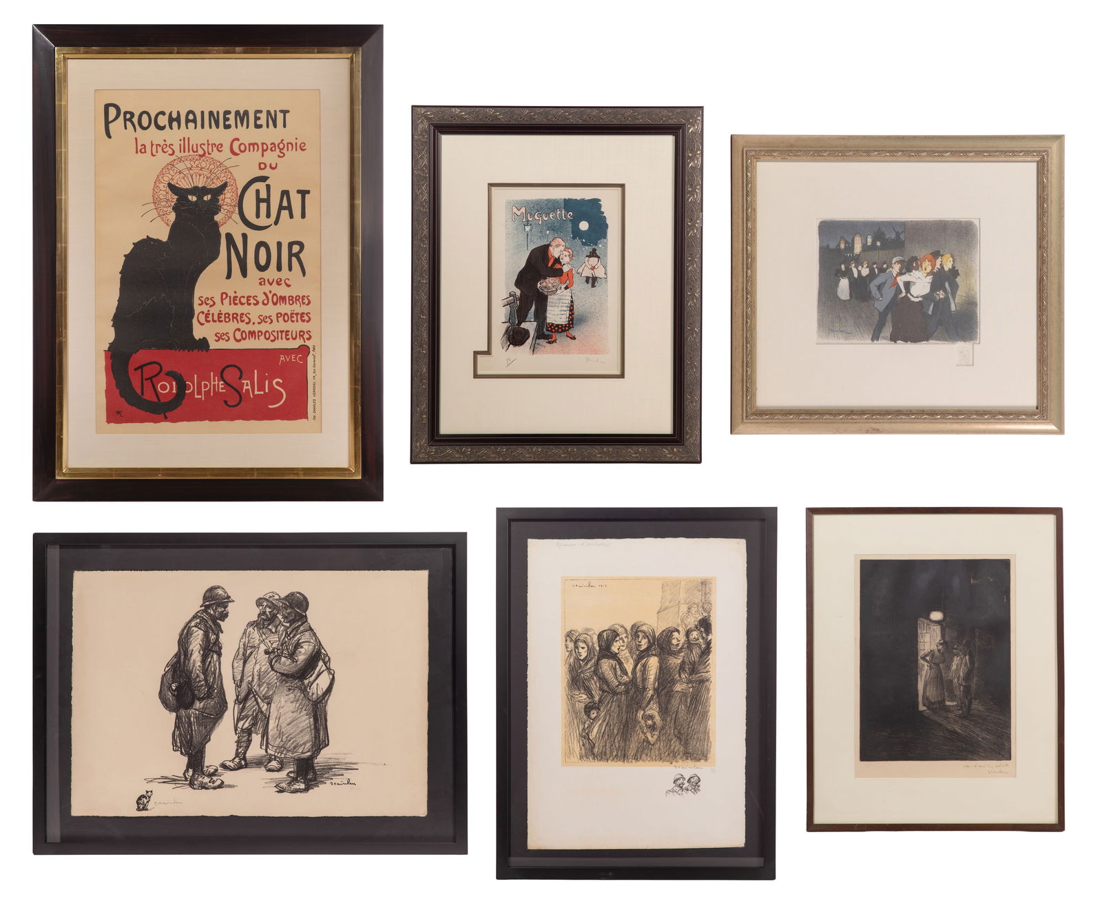 Theophile Alexandre Steinlen (Swiss, 1859-1923) Lithograph Assortment (1 of 9)
