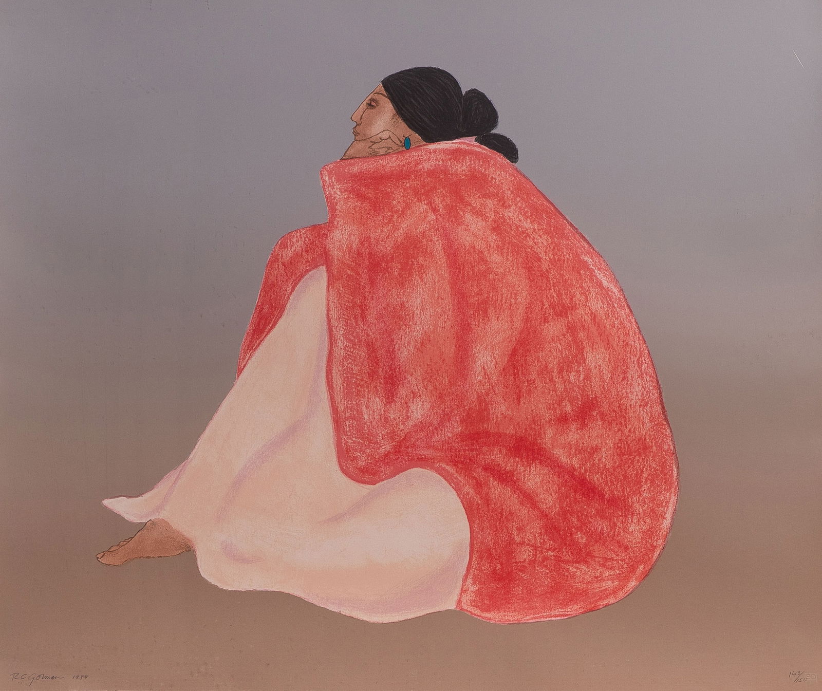 R. C. Gorman (Native American, 1932-2005) 'Janis State 1' Serigraph (1 of 4)