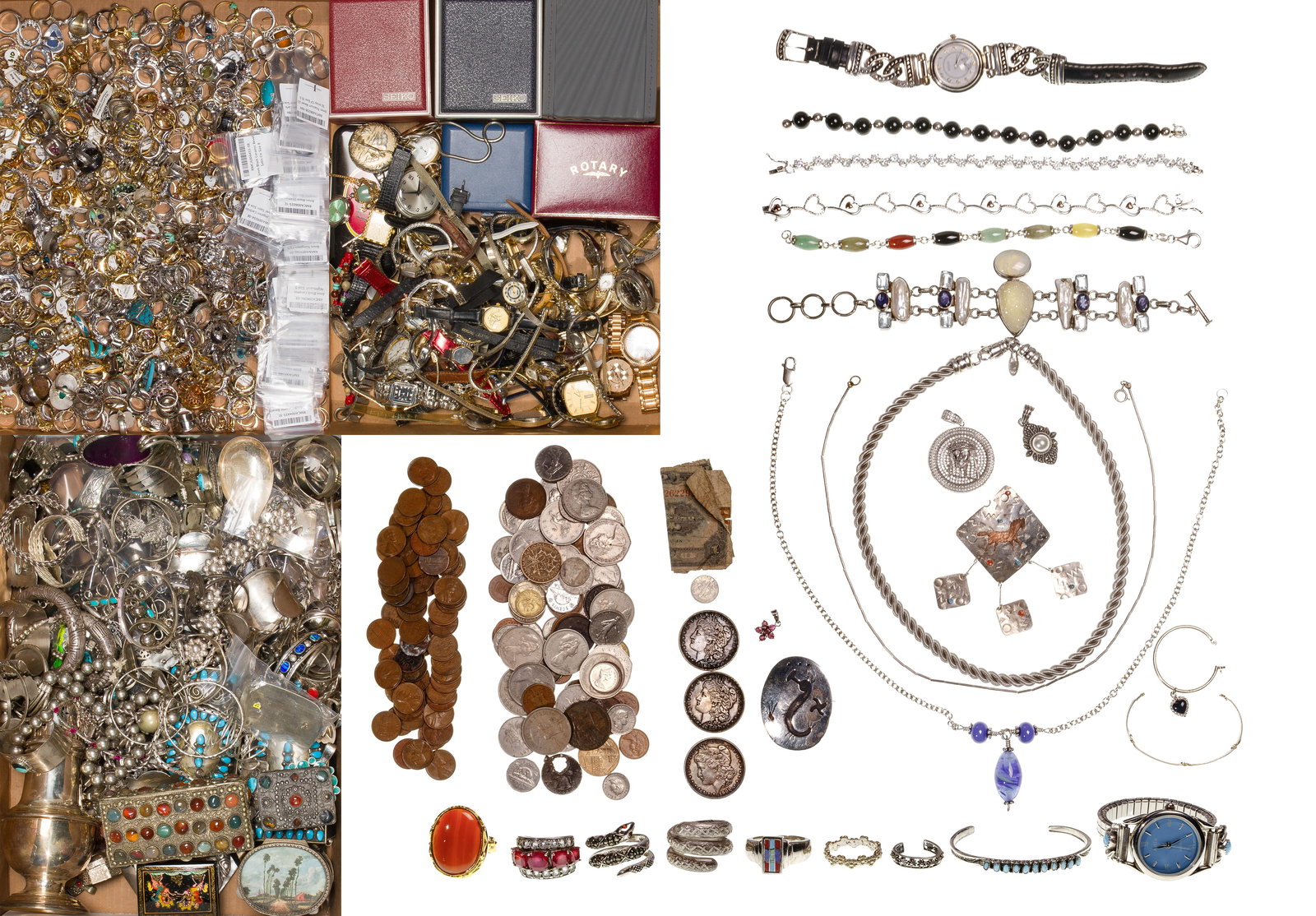 Watch, Ring, Sterling Silver and Silverplate Jewelry Assortment (1 of 1)