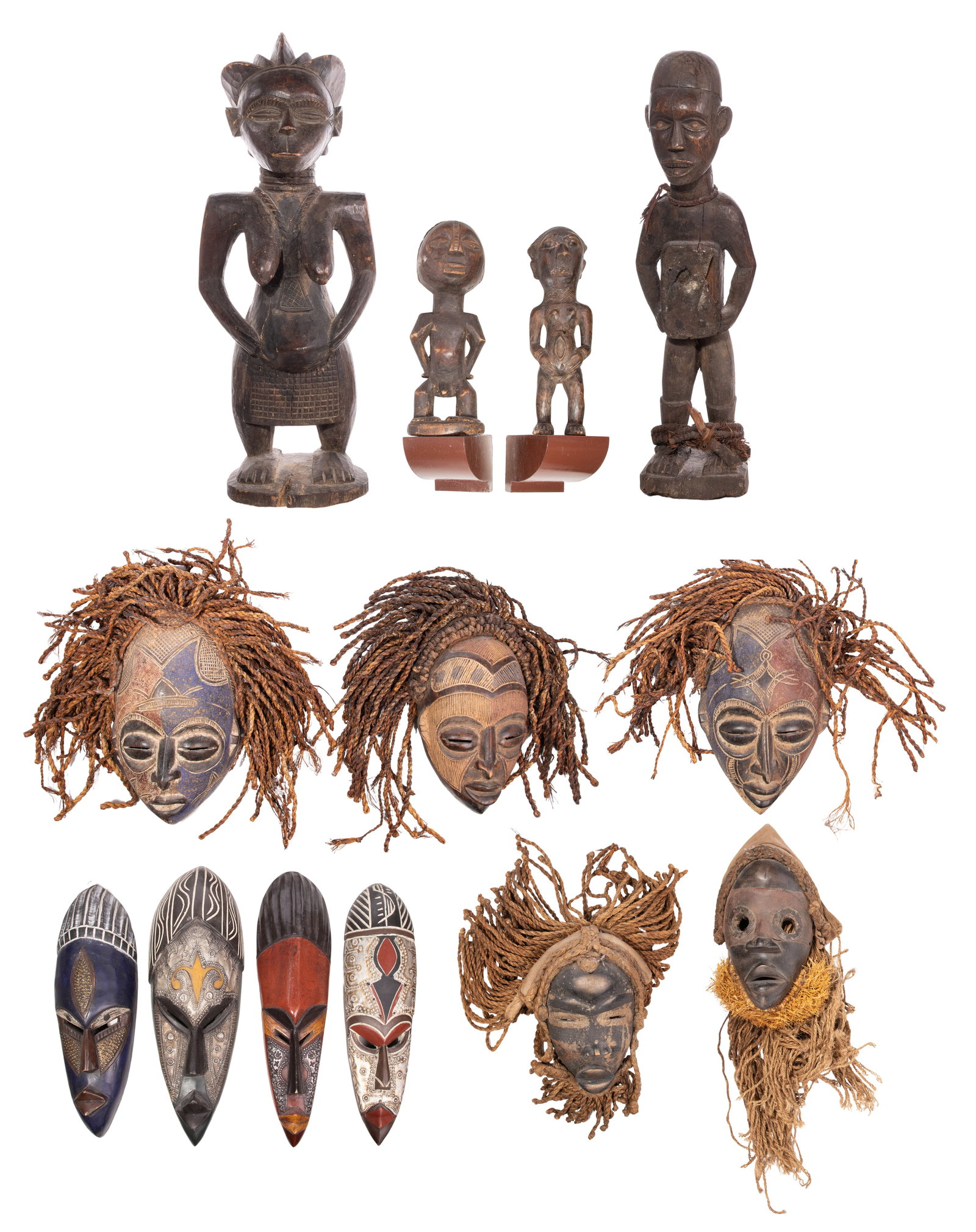 African Mask and Wood Sculpture Assortment (1 of 1)