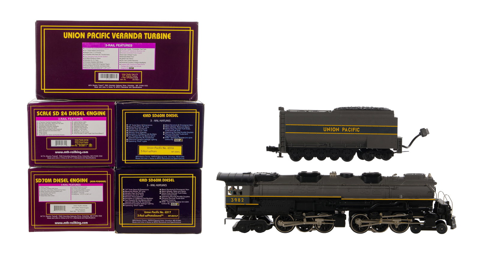 MTH Model Train O Scale Union Pacific Engine and Tender Assortment (1 of 1)