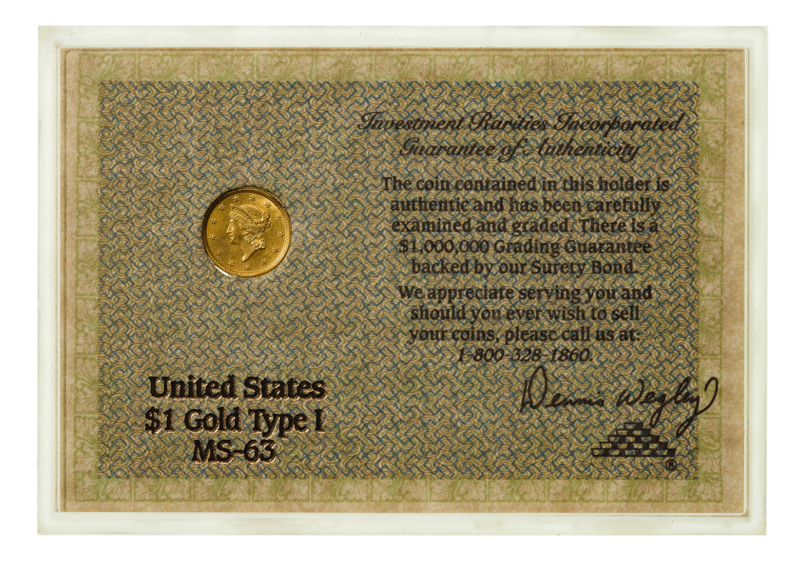 1854 $1 Gold Type I MS-63 (1 of 2)