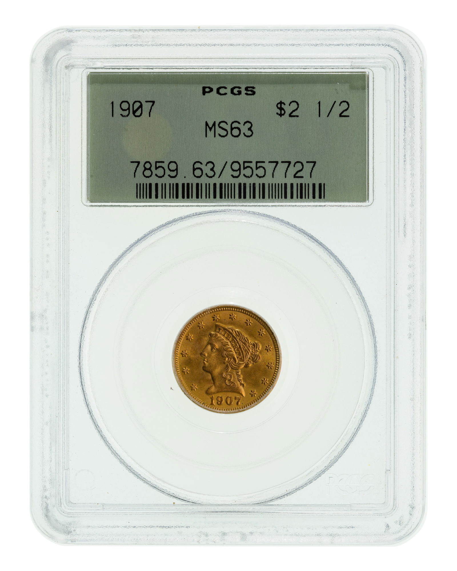 1907 $2 1/2 Gold MS-63 PCGS (1 of 2)