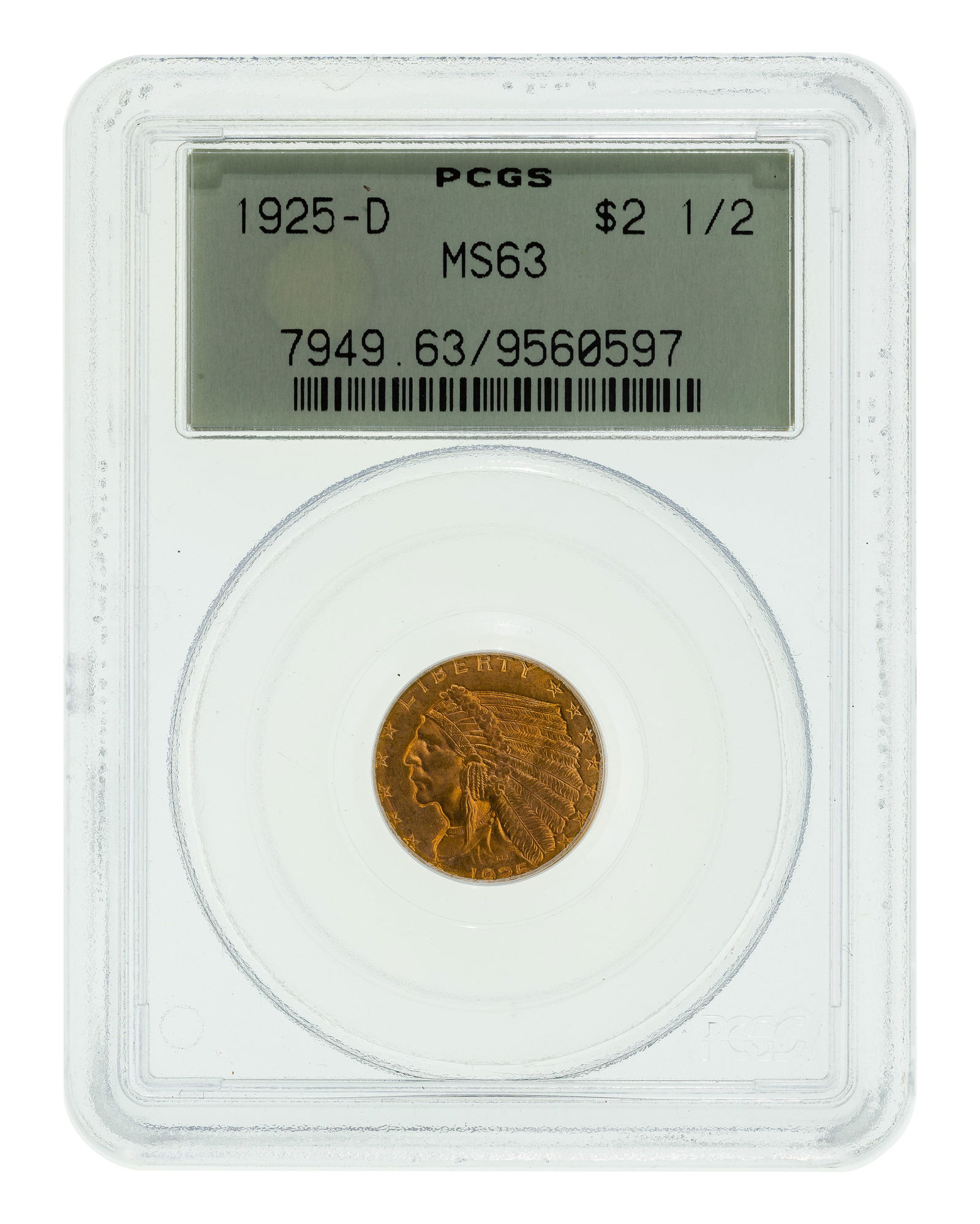 1925-D $2 1/2 Gold MS-63 PCGS (1 of 2)