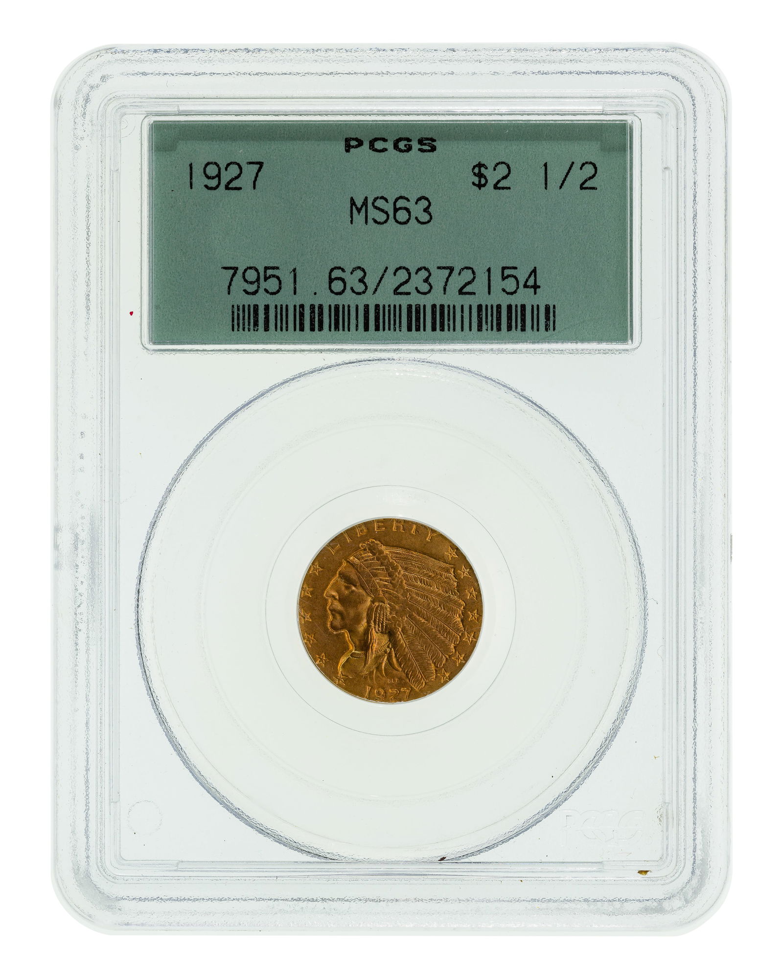1927 $2 1/2 Gold MS-63 PCGS (1 of 2)