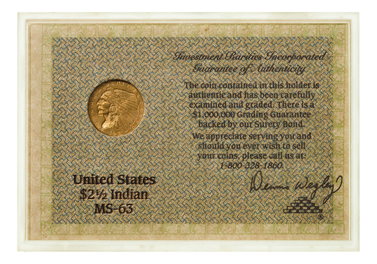 1911 $2 1/2 Gold MS-63 (1 of 2)