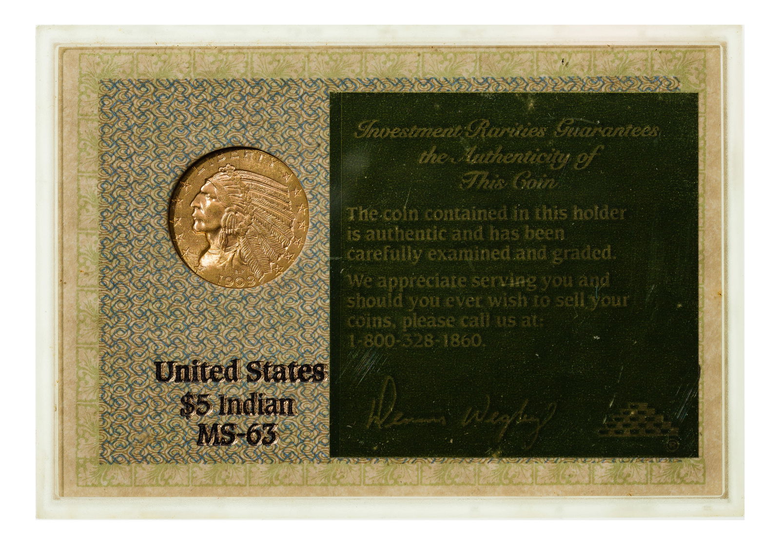 1909-D $5 Gold MS-63: 1909-D $5 Gold MS-63 Property from: an Estate, Madison, Wisconsin Category: US Gold > $5 Gold Estimated Sale Time: 10:43 am CST Shipping Status: