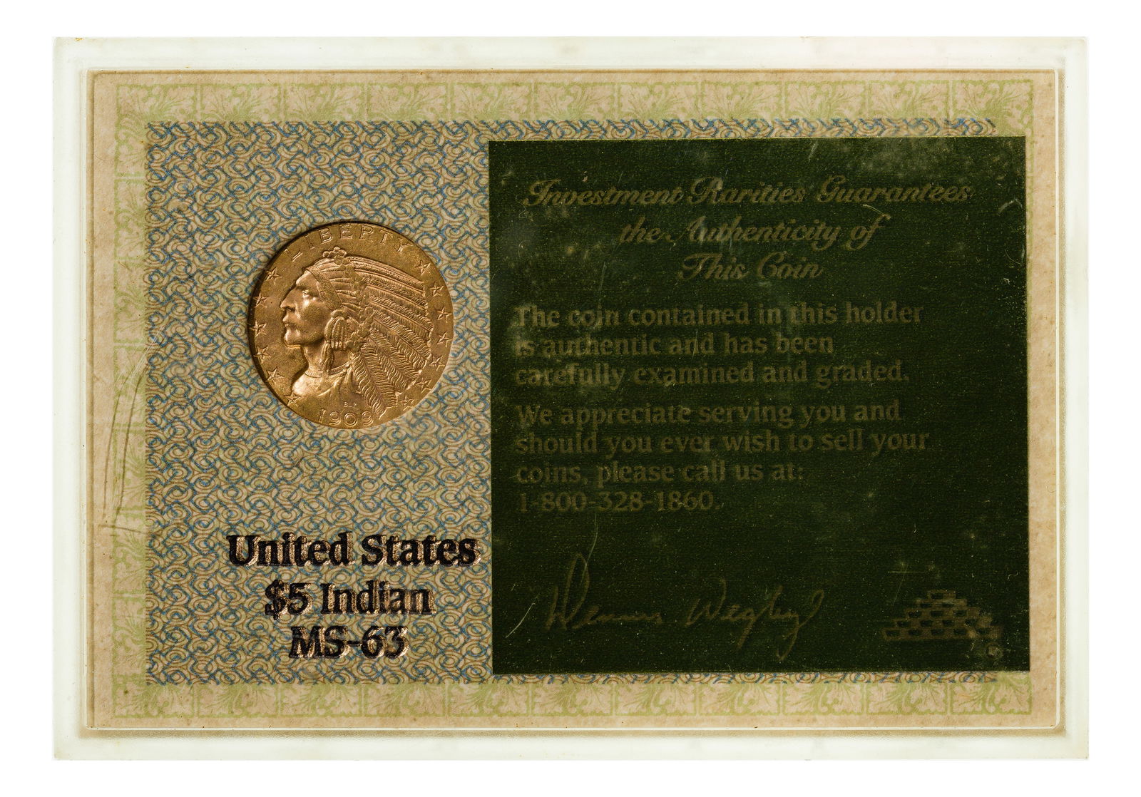1909-D $5 Gold MS-63: 1909-D $5 Gold MS-63 Property from: an Estate, Madison, Wisconsin Category: US Gold > $5 Gold Estimated Sale Time: 10:45 am CST Shipping Status: