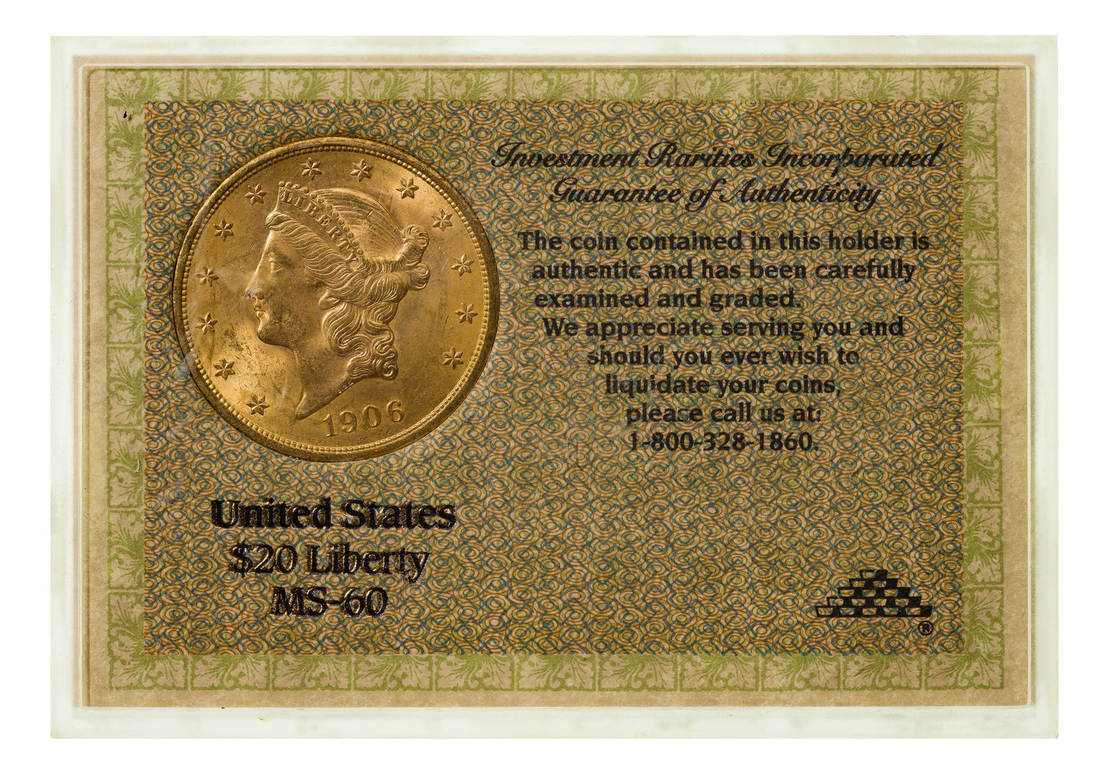 1906-D $20 Gold Unc. (1 of 2)
