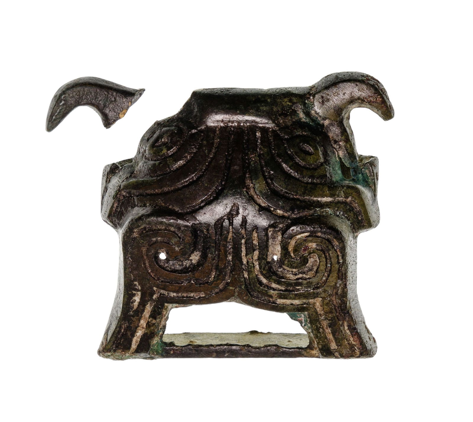 Chinese Eastern Zhou Dynasty Bronze Figure Taotie Mask (1 of 8)