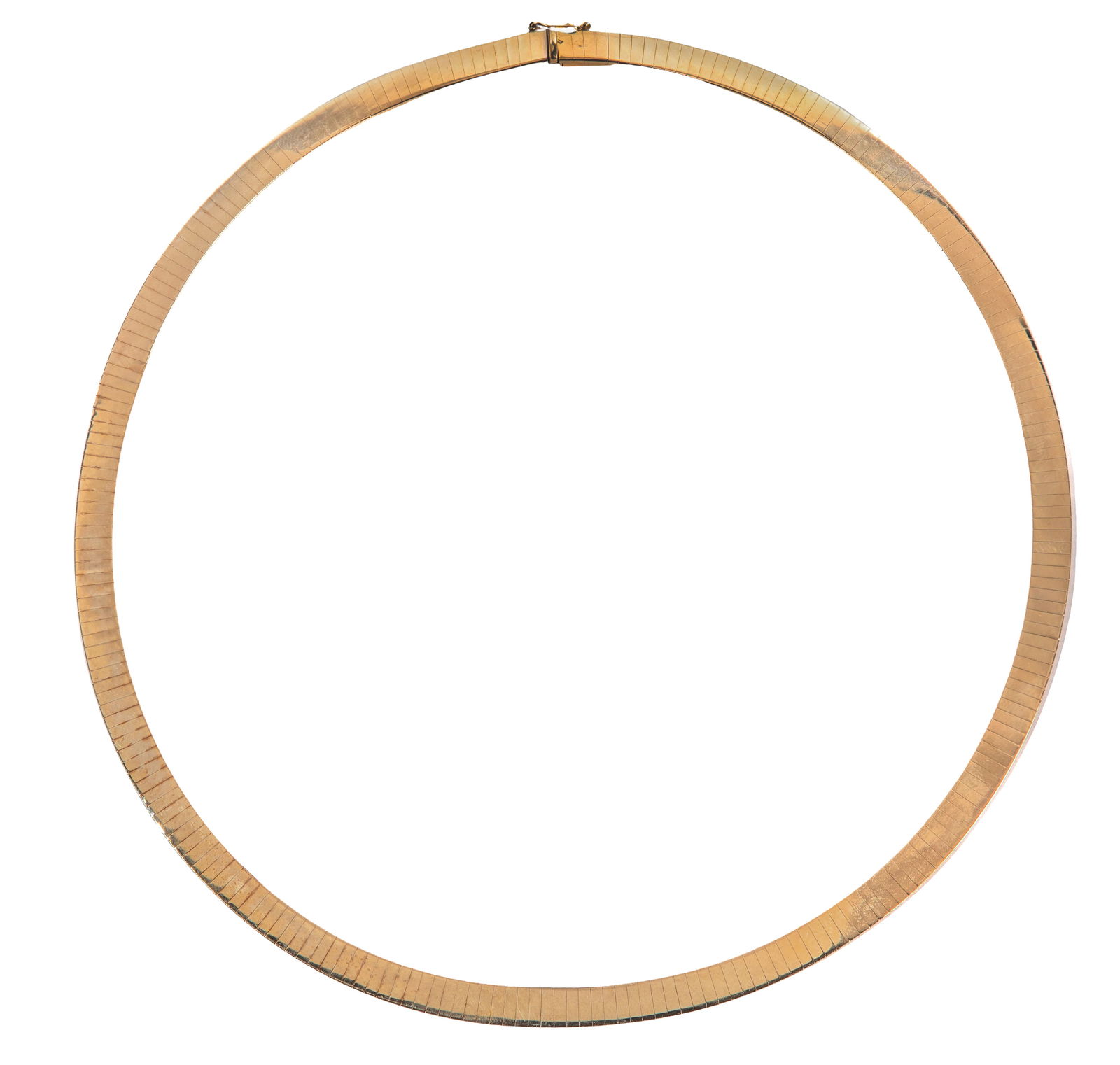 14k Yellow Gold Flat Link Choker Necklace (1 of 2)
