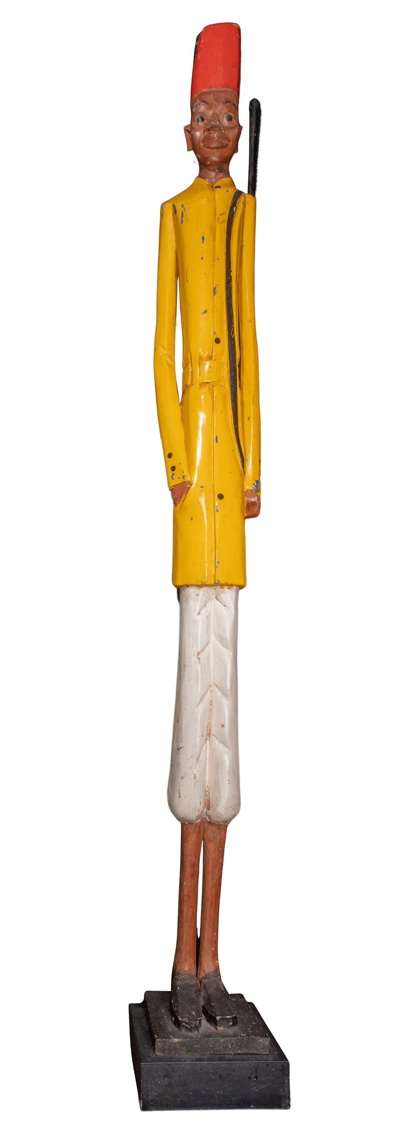 West African Colonial Style Painted Wood Figural Sculpture (1 of 1)