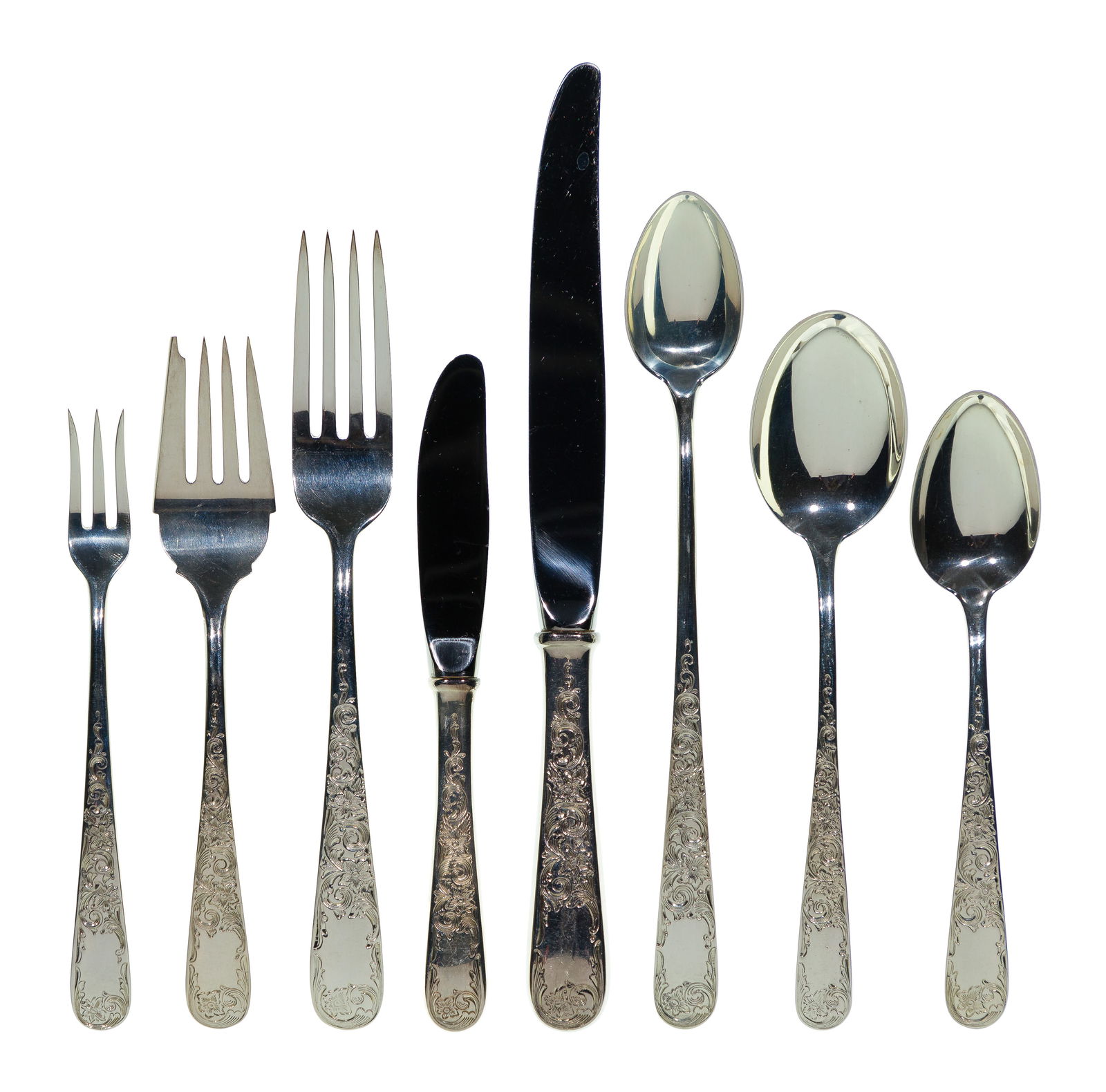 S Kirk & Sons Old Maryland Engraved Sterling Silver Flatware Service (1 of 3)