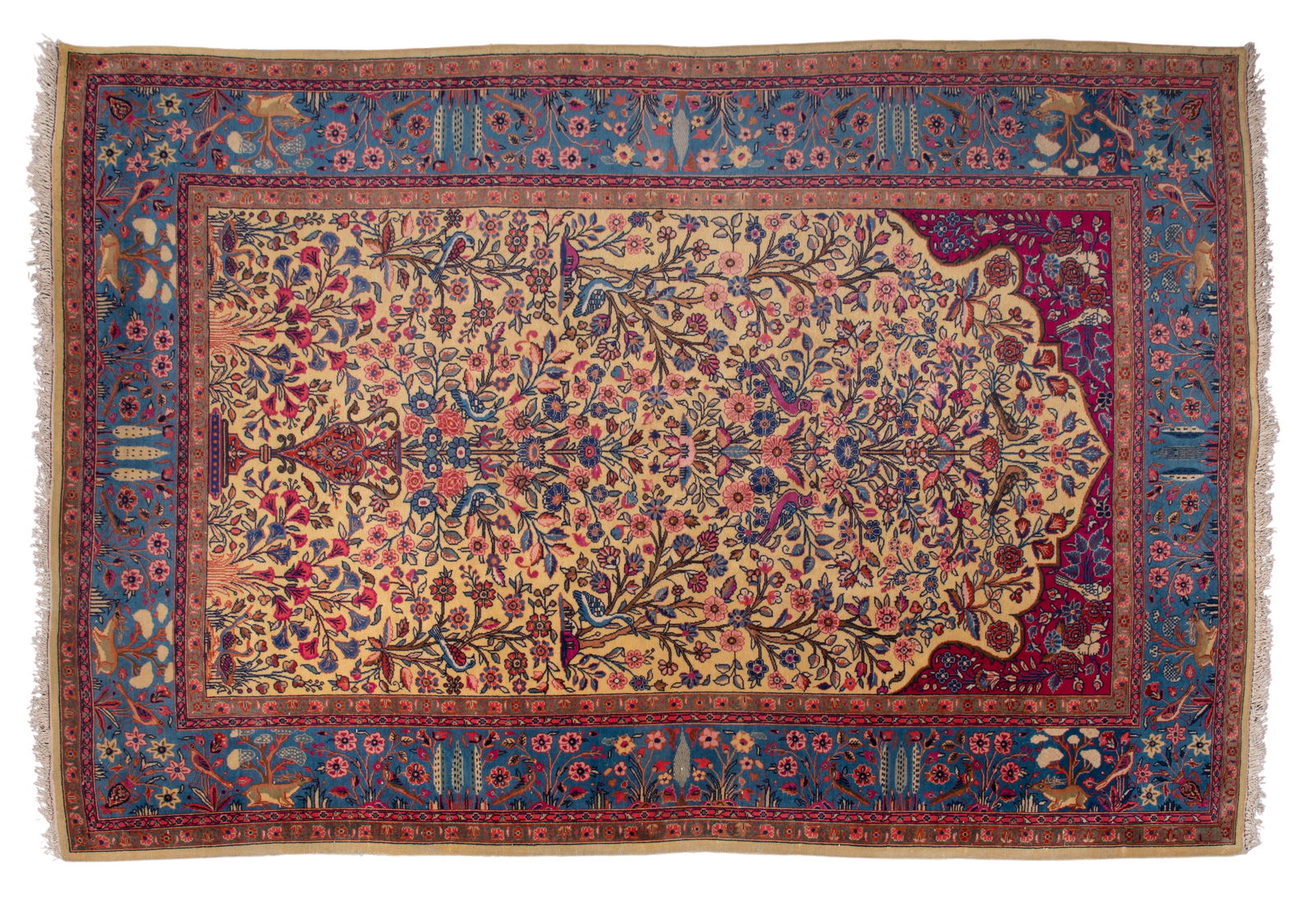 Persian Kashan Silk Blend Prayer Rug (1 of 17)