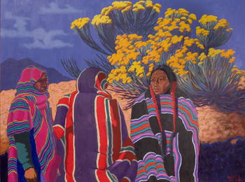 Carlos Hall (American, 1928-1997) 'Taos Chamisa' Oil on Canvas