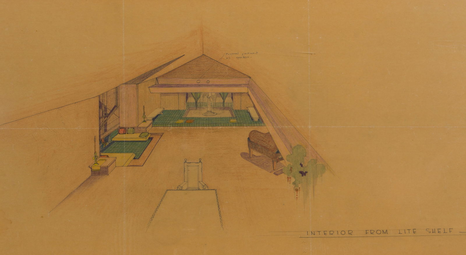 Attributed to Frank Lloyd Wright (American, 1867-1959) Sketch Study (1 of 4)