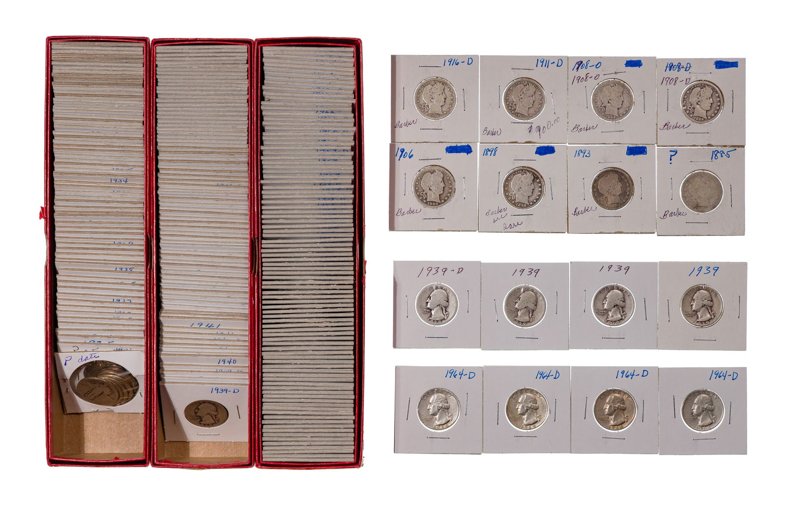 Barber, Standing Liberty and Washington 25c Assortment (1 of 1)