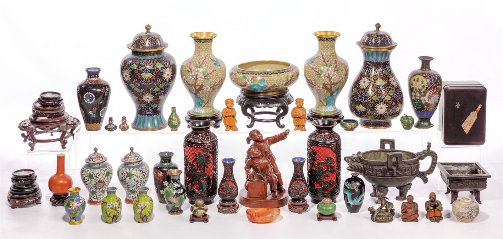 Asian Cloisonne and Decorative Object Assortment (1 of 1)
