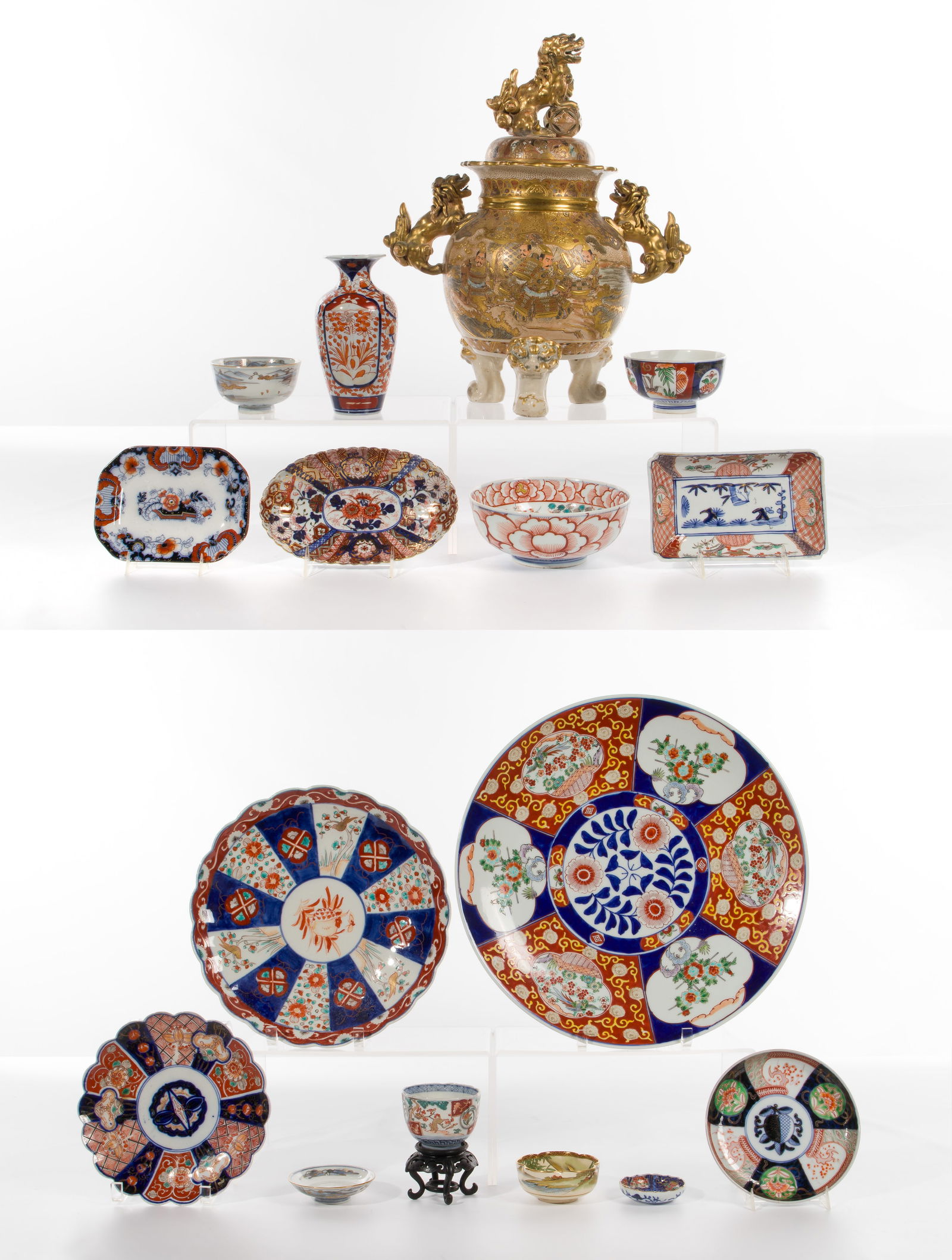 Japanese Satsuma, Kutani and Imari Style Porcelain Assortment (1 of 1)