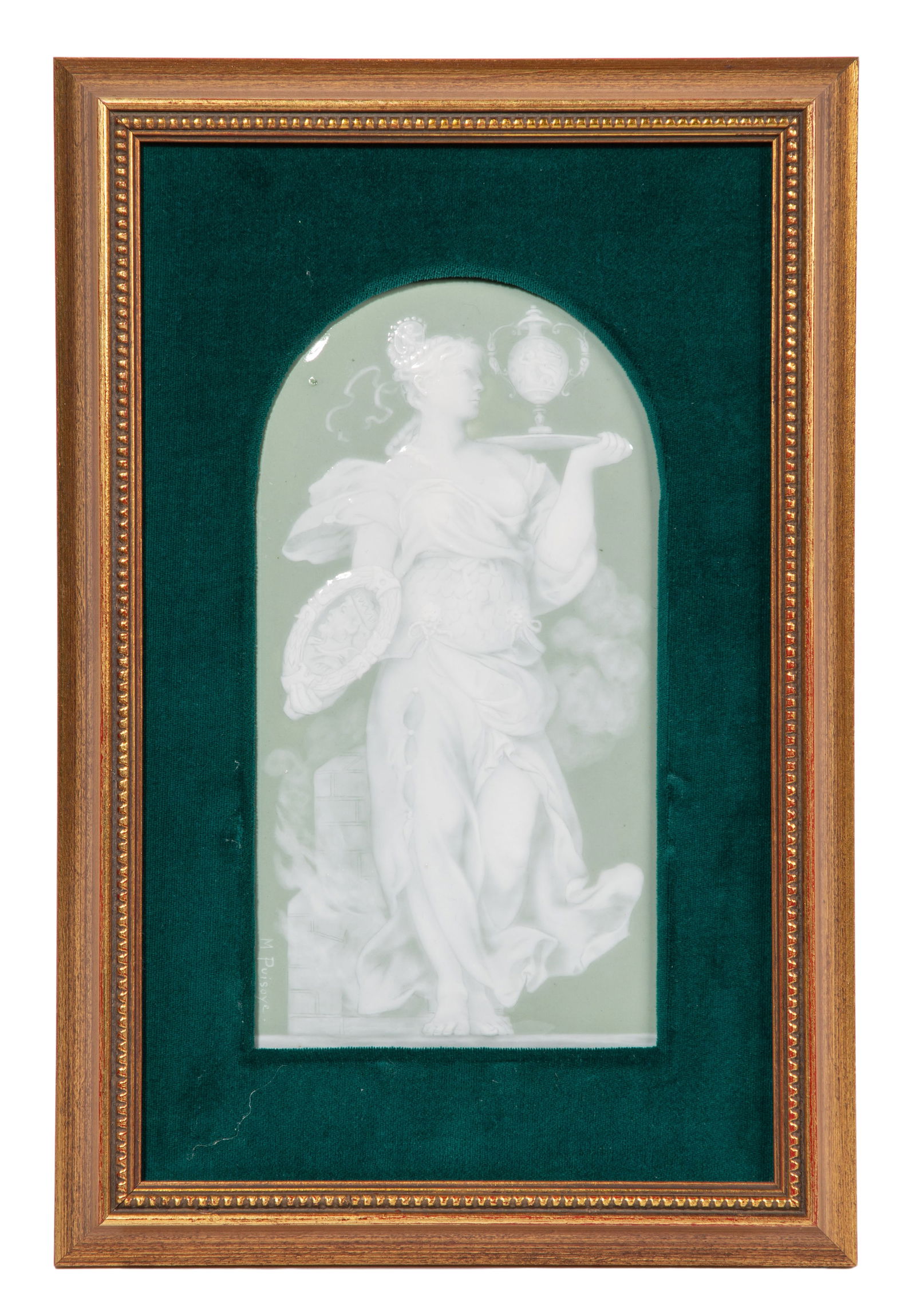 Marie Puisoye (French, 1855-1942) Pate-sur-Pate Porcelain Plaque (1 of 3)