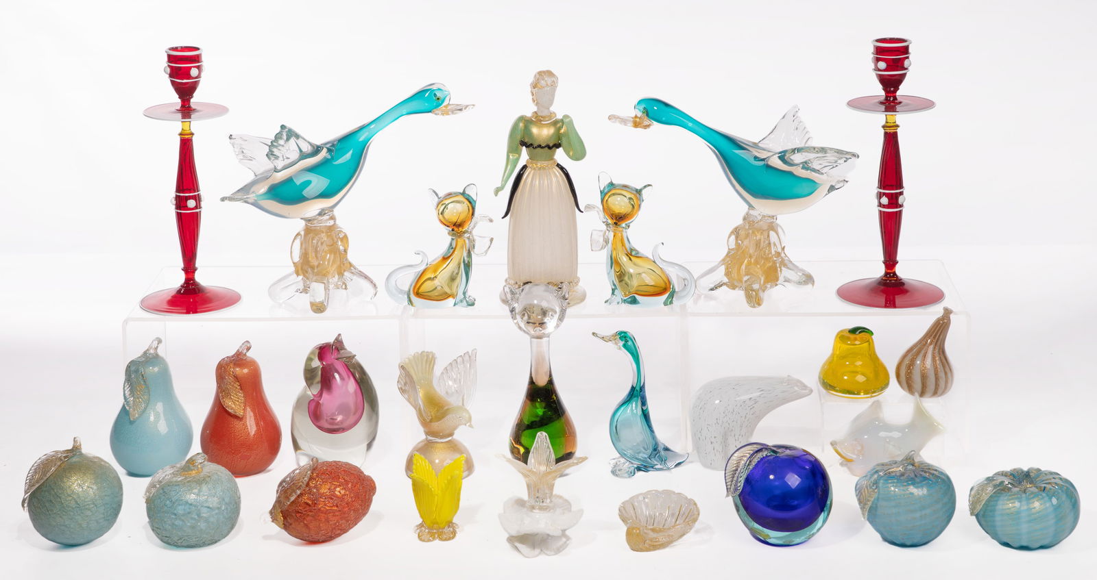 Murano Figurine and Fruit Art Glass Assortment (1 of 3)