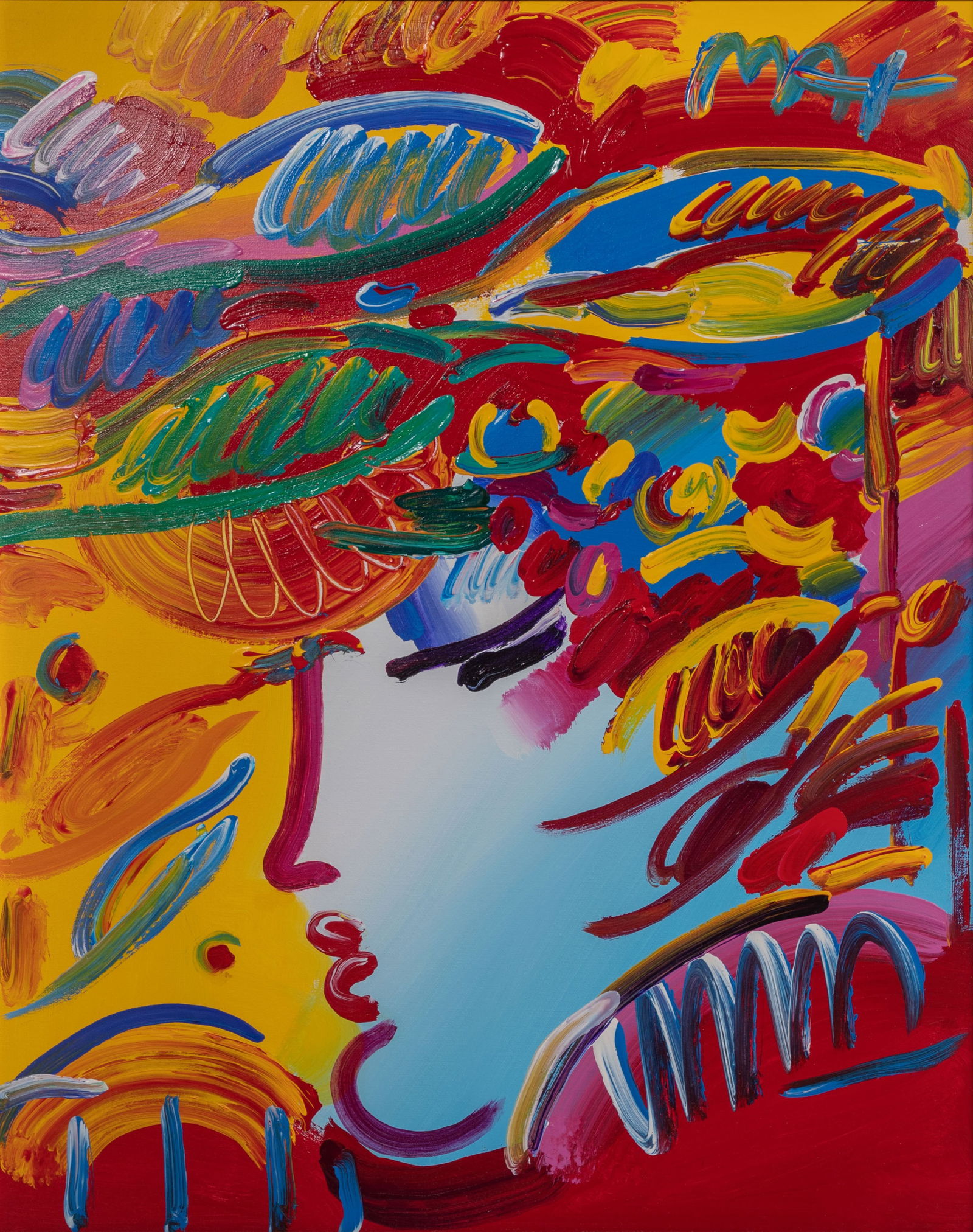 Peter Max (German / American, b.1937) 'Beauty on Pink Ver XI' Acrylic on Canvas (1 of 7)