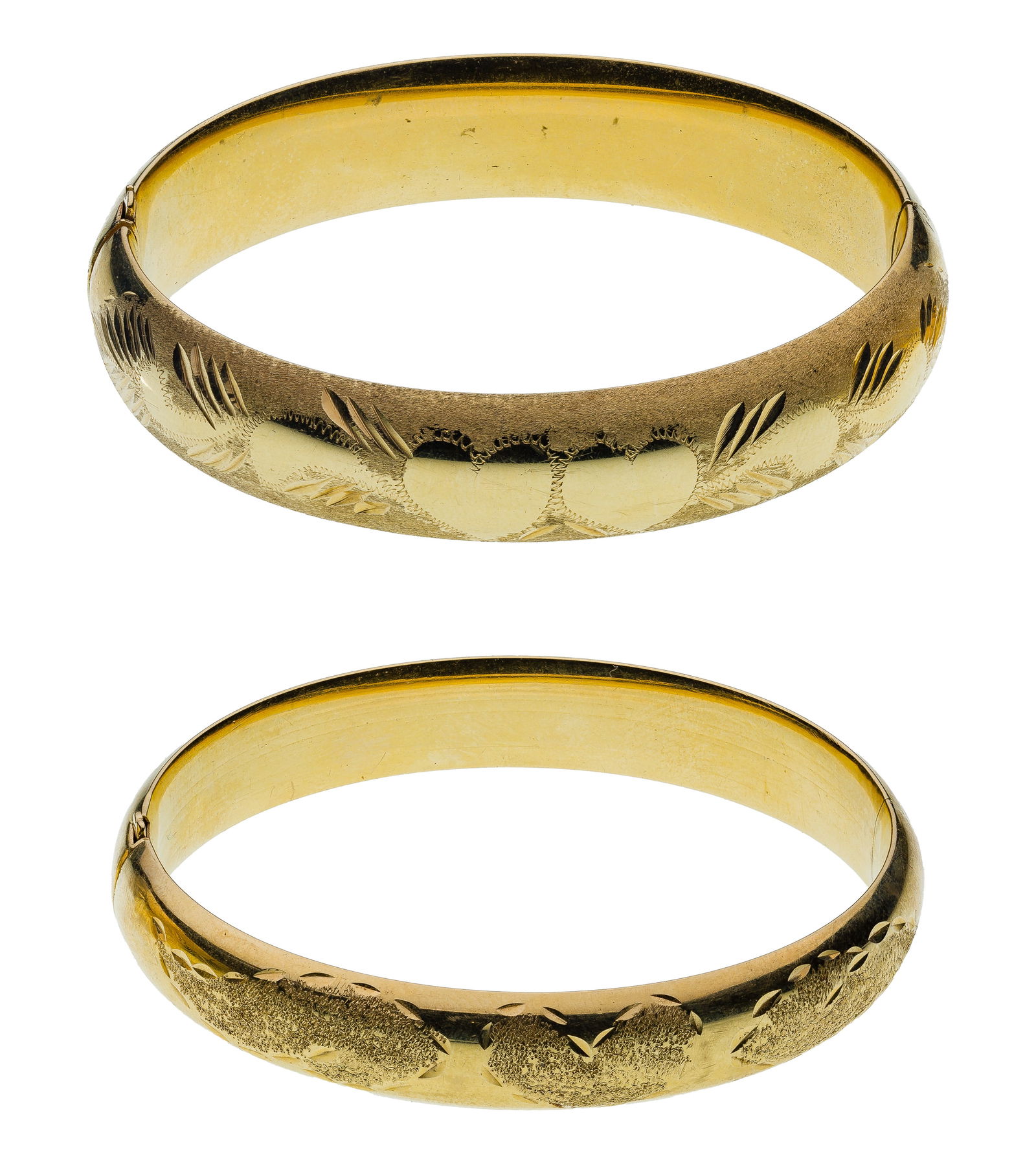 14k Yellow Gold Hinged Bangle Bracelets (1 of 2)