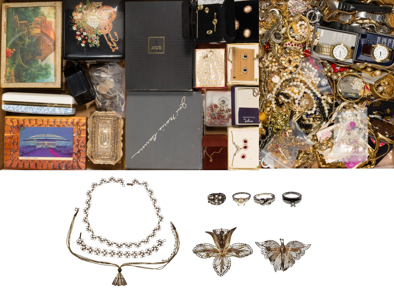 Sterling Silver, Costume Jewelry and Wristwatch Assortment (1 of 1)