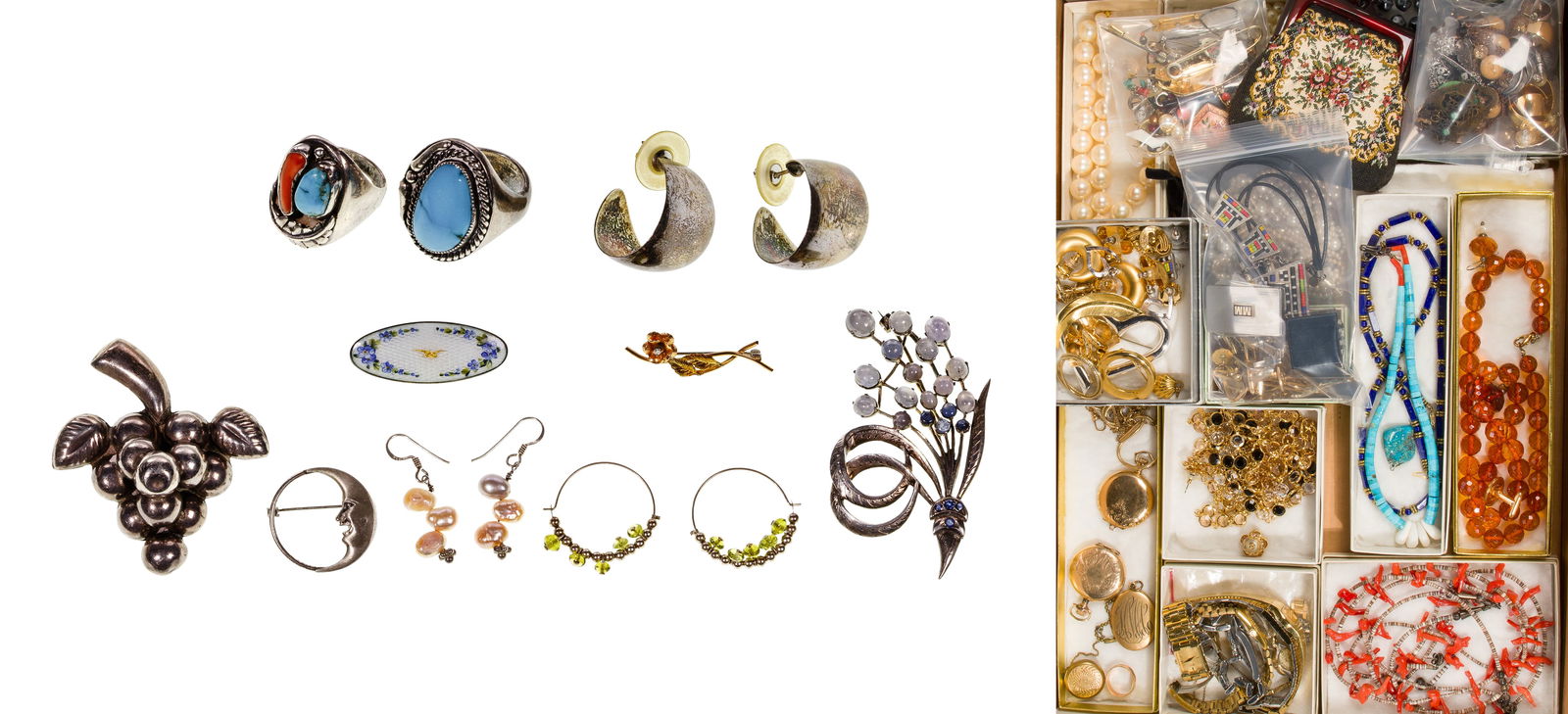 Gold, Silver and Costume Jewelry and Wristwatch Assortment (1 of 1)