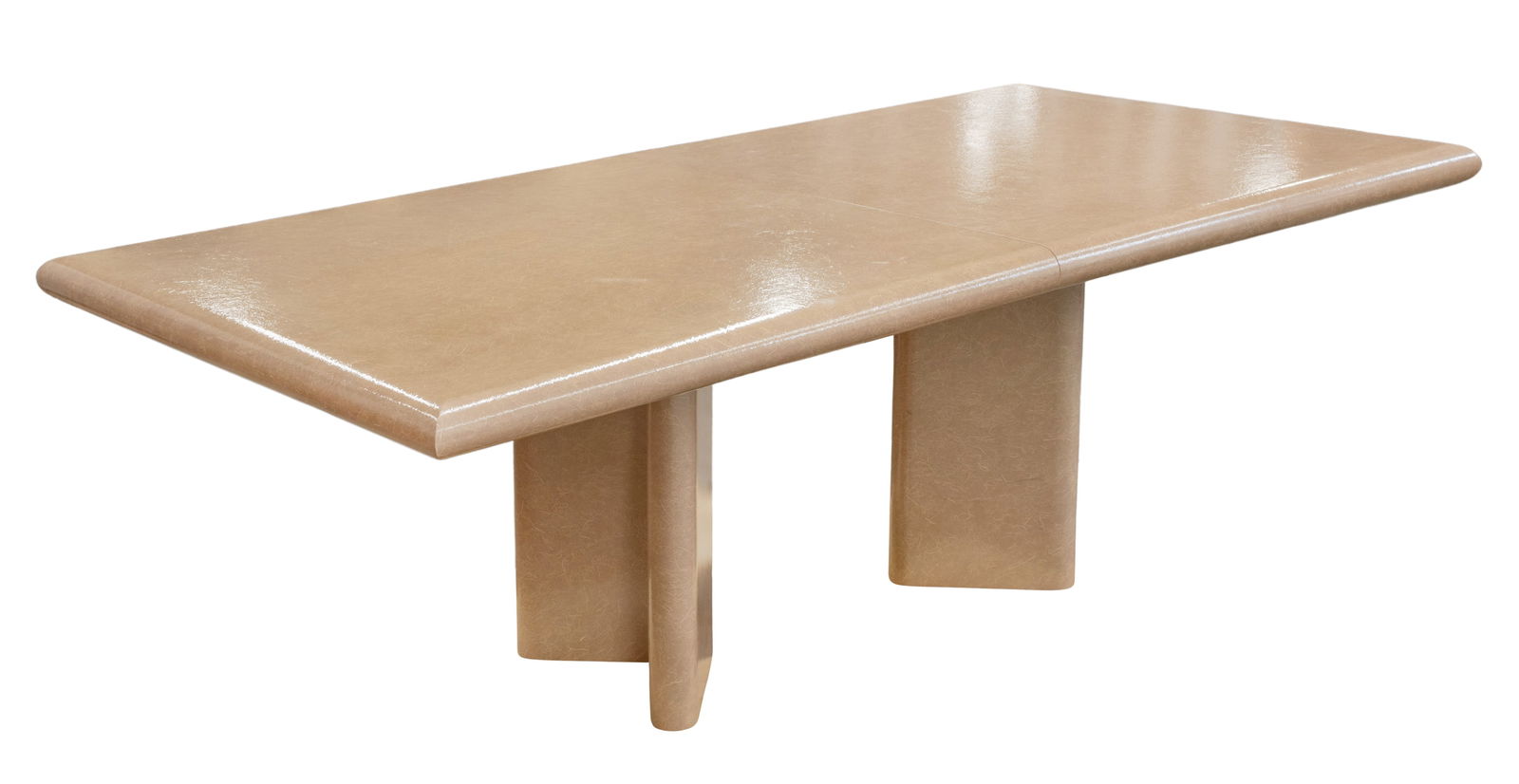 Attributed to Samuel Marx Dining Table: Attributed to Samuel Marx Dining Table Having a fiberglass top with two leaves over two fiberglass legs, unmarked Provenance: Ehrlich by decent | Highland Park Samuel Marx designed home Property from: