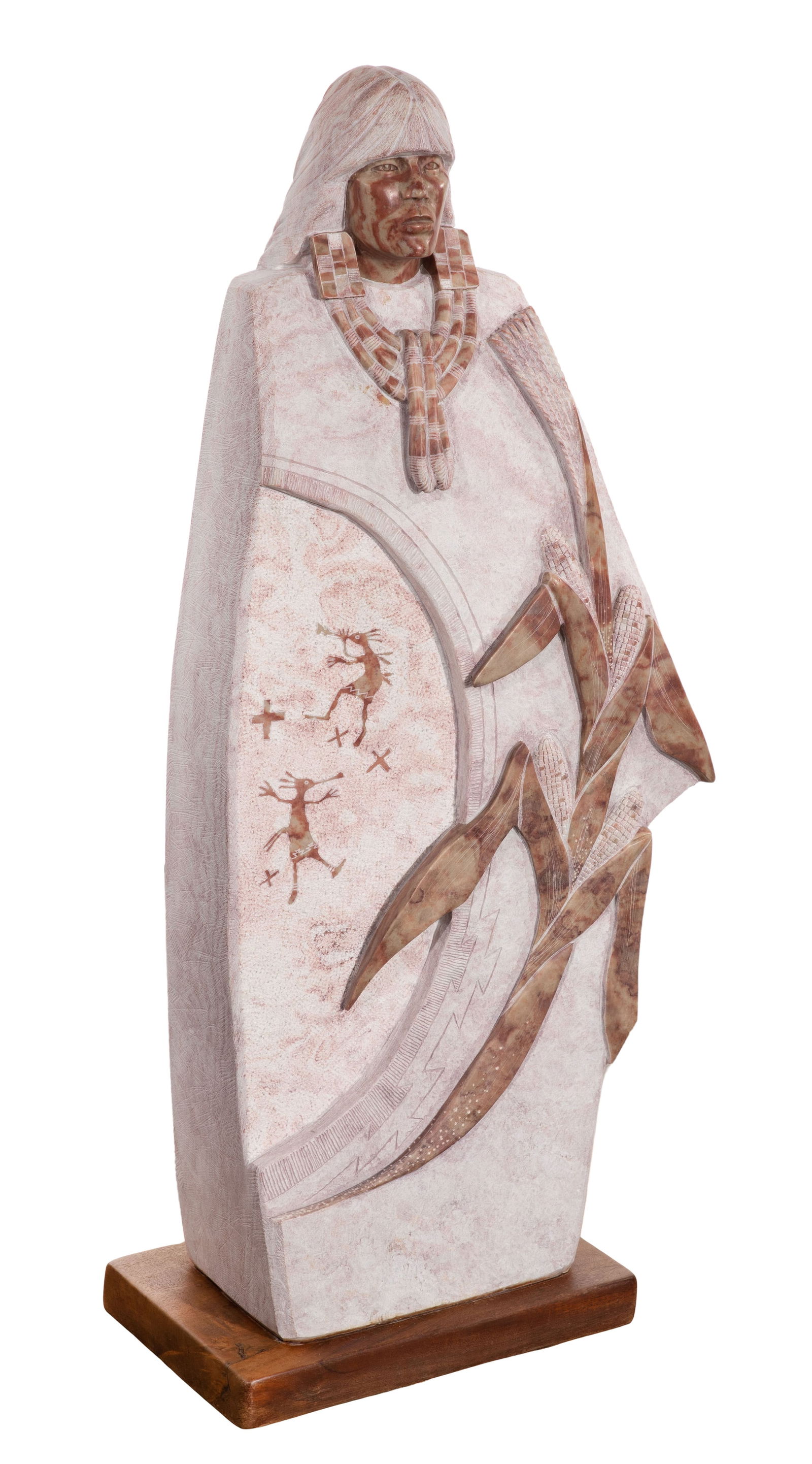 Joe Oreland Sr. (American / Dine, b.1946) Carved Utah Alabaster Sculpture (1 of 3)