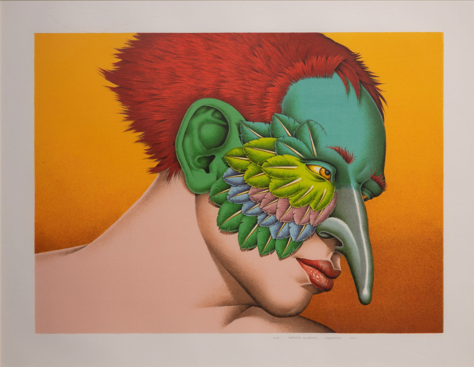 Robert Lostutter (American, b.1939) 'Superb Sunbird' Color Lithograph (1 of 3)