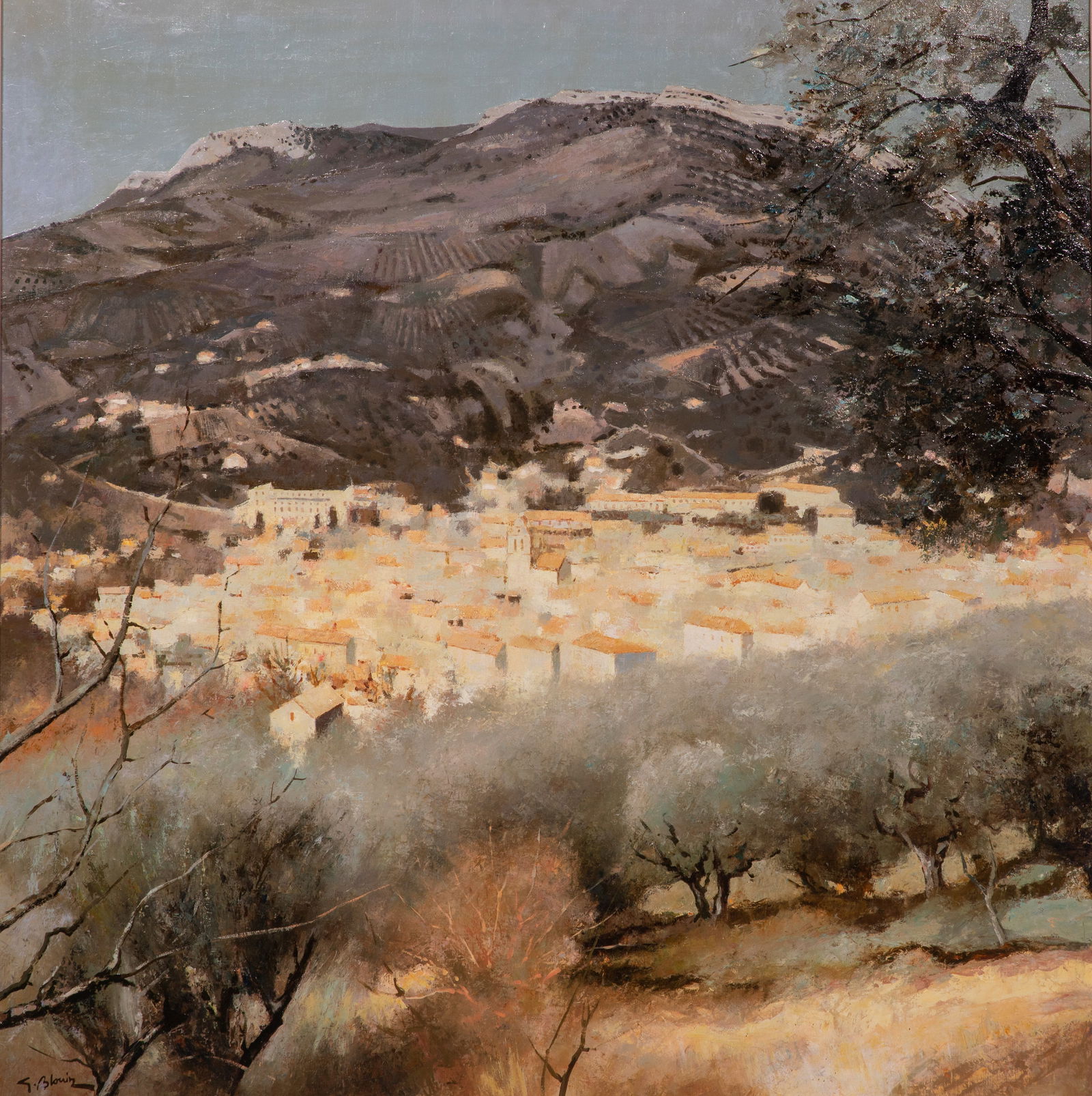 Georges Blouin (French, b.1929-2012) 'Buis Les Baronnies, Printemps' Oil on Canvas (1 of 4)