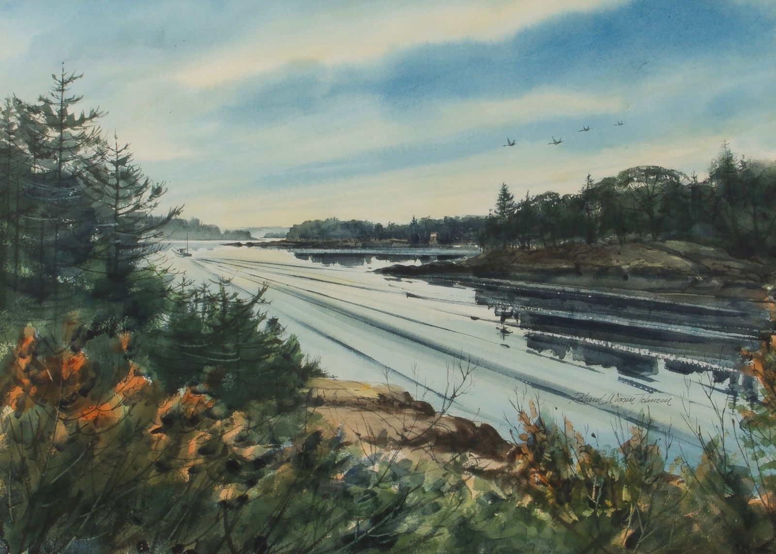 Richard Wiggin Johnson (American, 1919-2005) Watercolor (1 of 4)