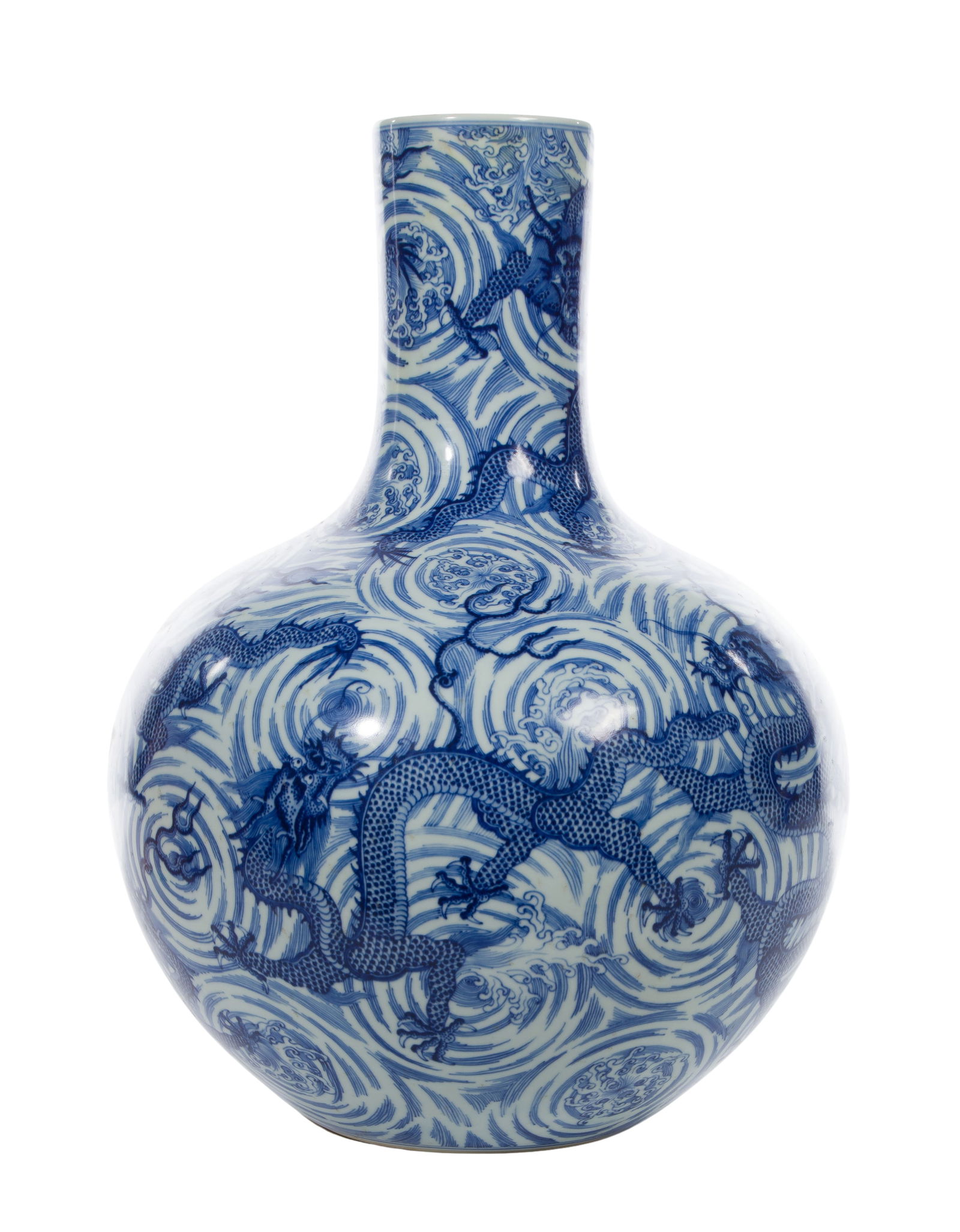 Chinese Blue and White Porcelain Dragon Vase (1 of 3)