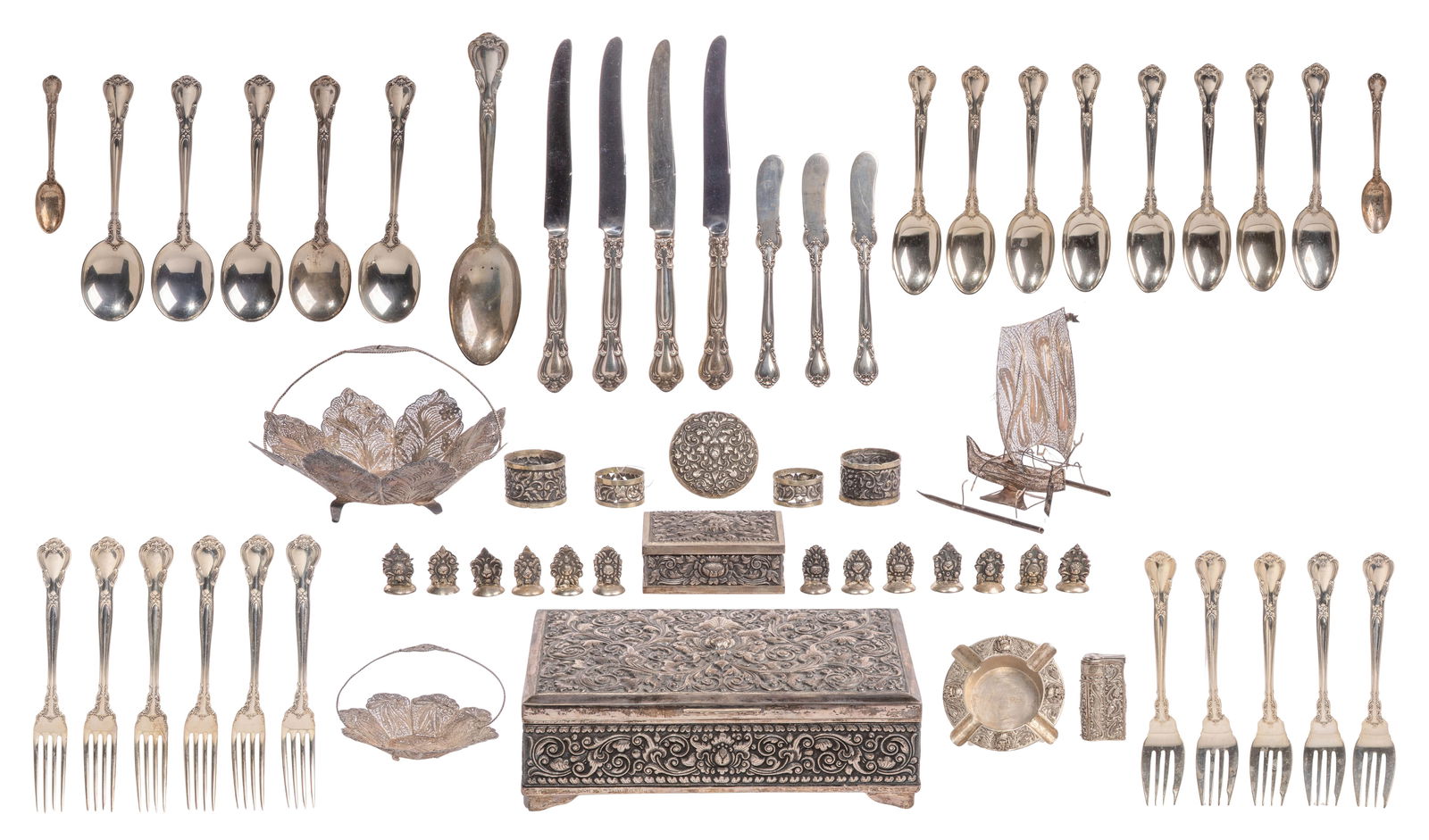 Gorham Chantilly Sterling Silver Flatware and European (800) Silver Assortment (1 of 1)