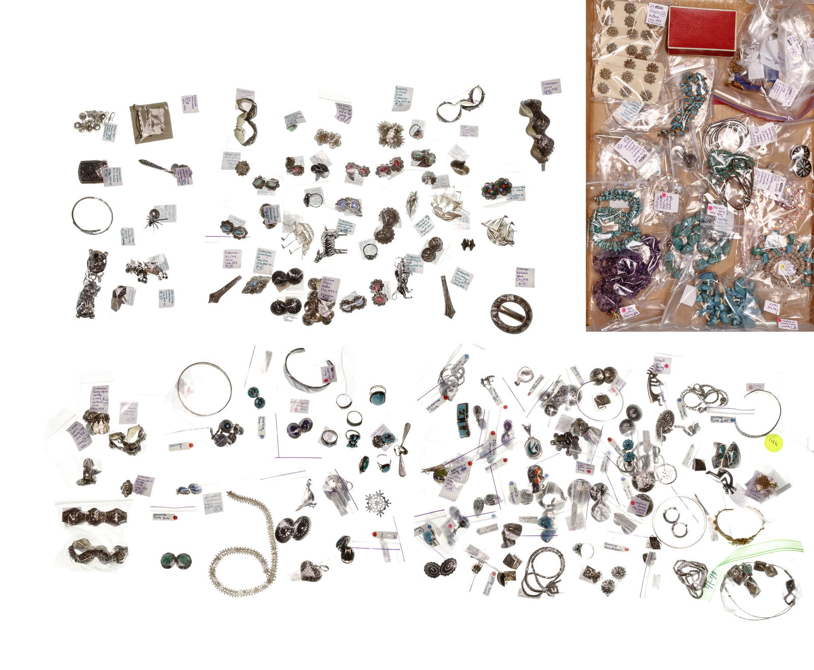 Gold, Sterling Silver, Coin (900) Silver, European (800) Silver and Costume Jewelry Assortment (1 of 1)
